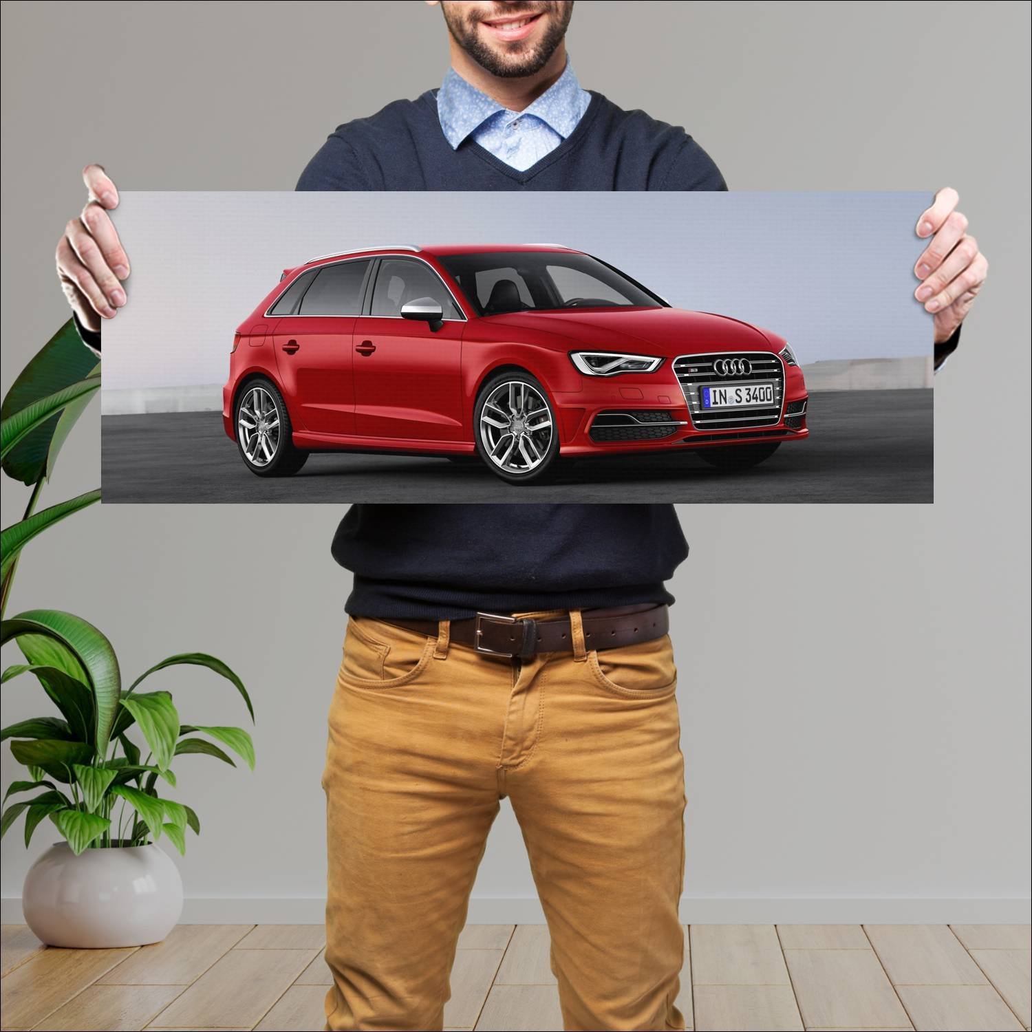 Cuadro grande 30x80cm 2013 audi s3 sportback auto 859 Audi