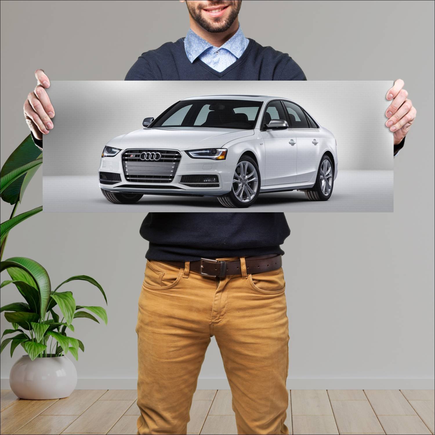 Cuadro grande 30x80cm 2013 audi s4 sedan us auto 864 Audi