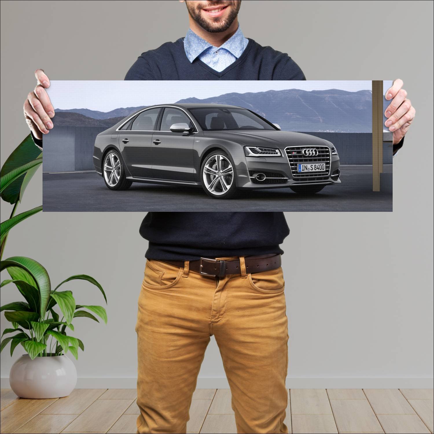 Cuadro grande 30x80cm 2013 audi s8 auto 867 Audi