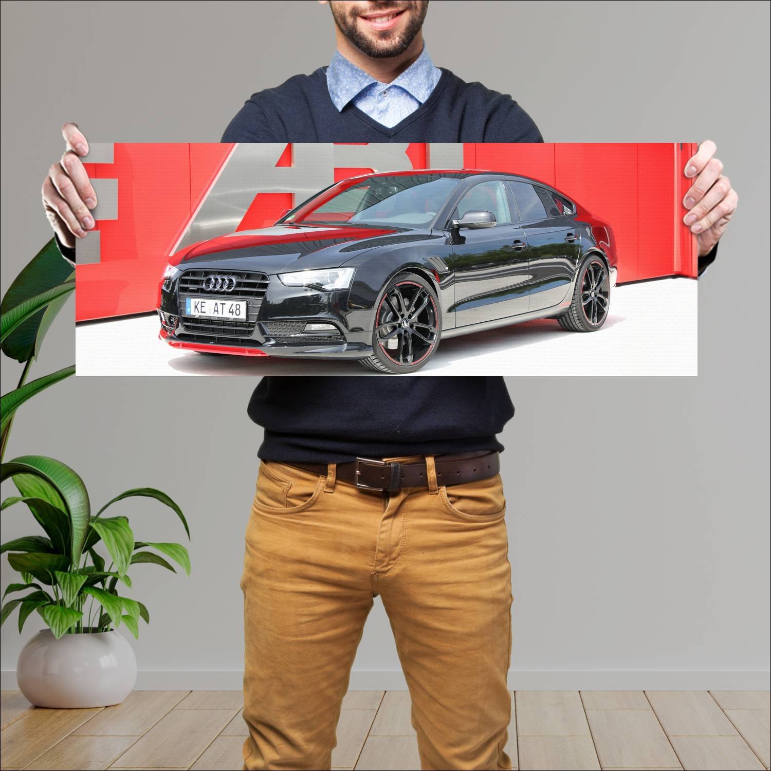 Cuadro grande 30x80cm 2014 abt as5 sportback dark 874 Audi