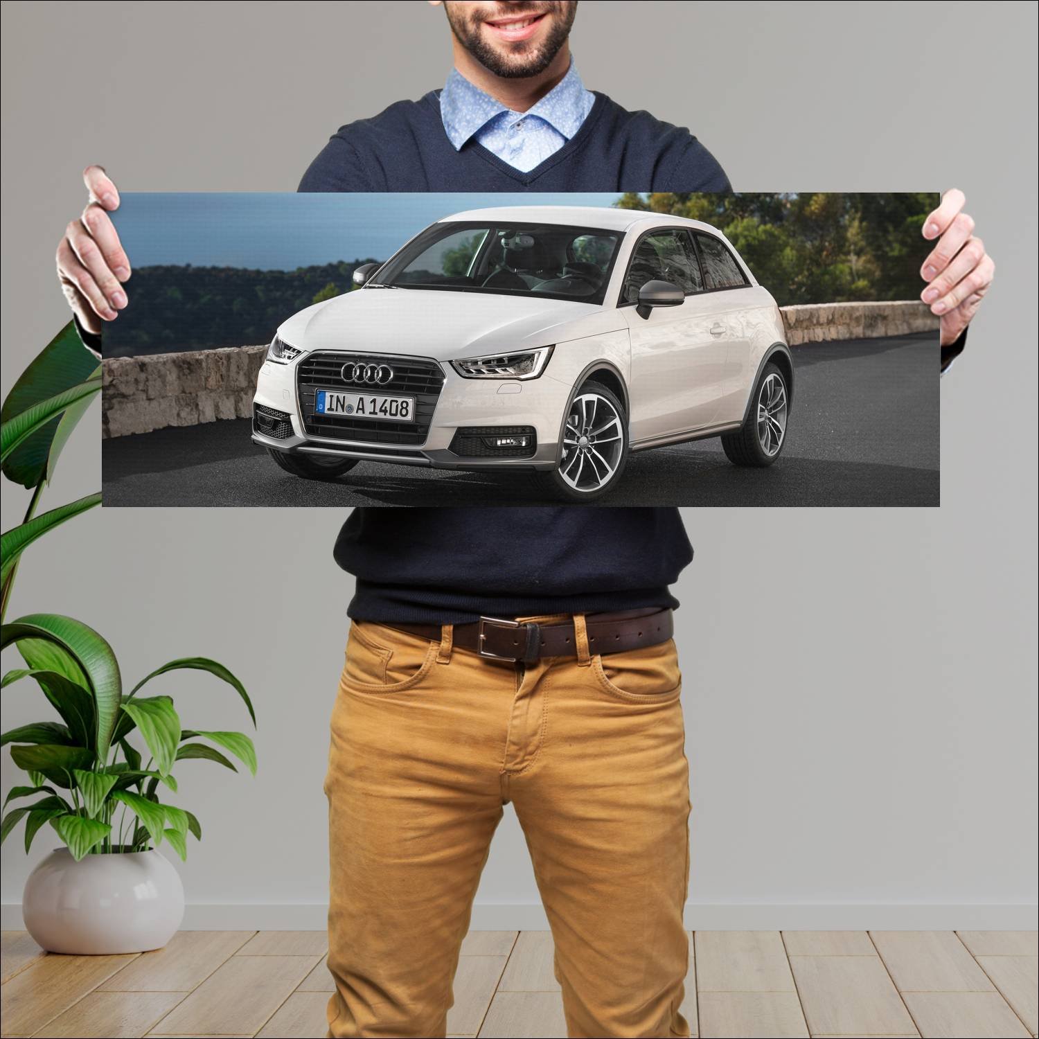 Cuadro grande 30x80cm 2014 audi a1 auto 875 Audi