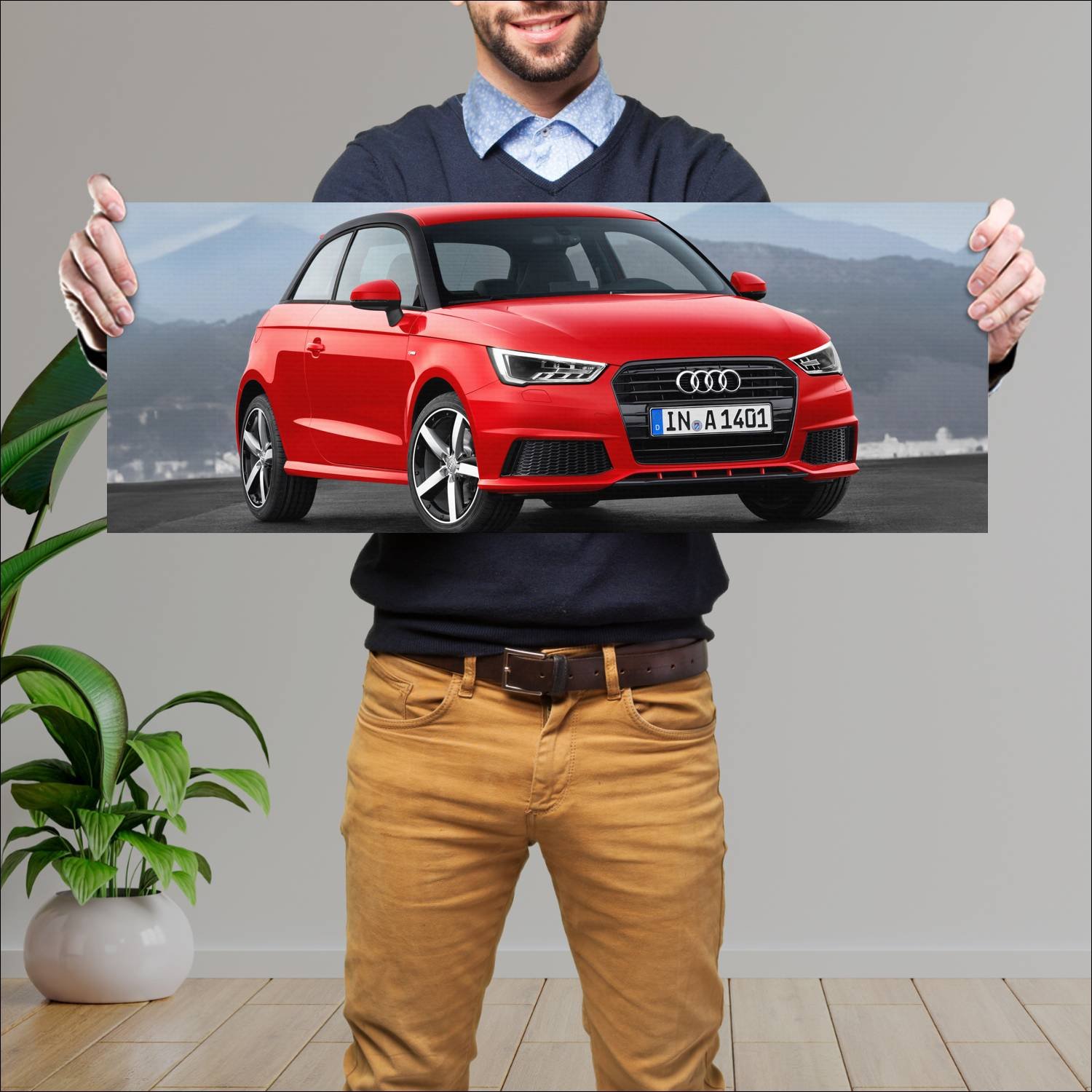 Cuadro grande 30x80cm 2014 audi a1 s line auto 876 Audi