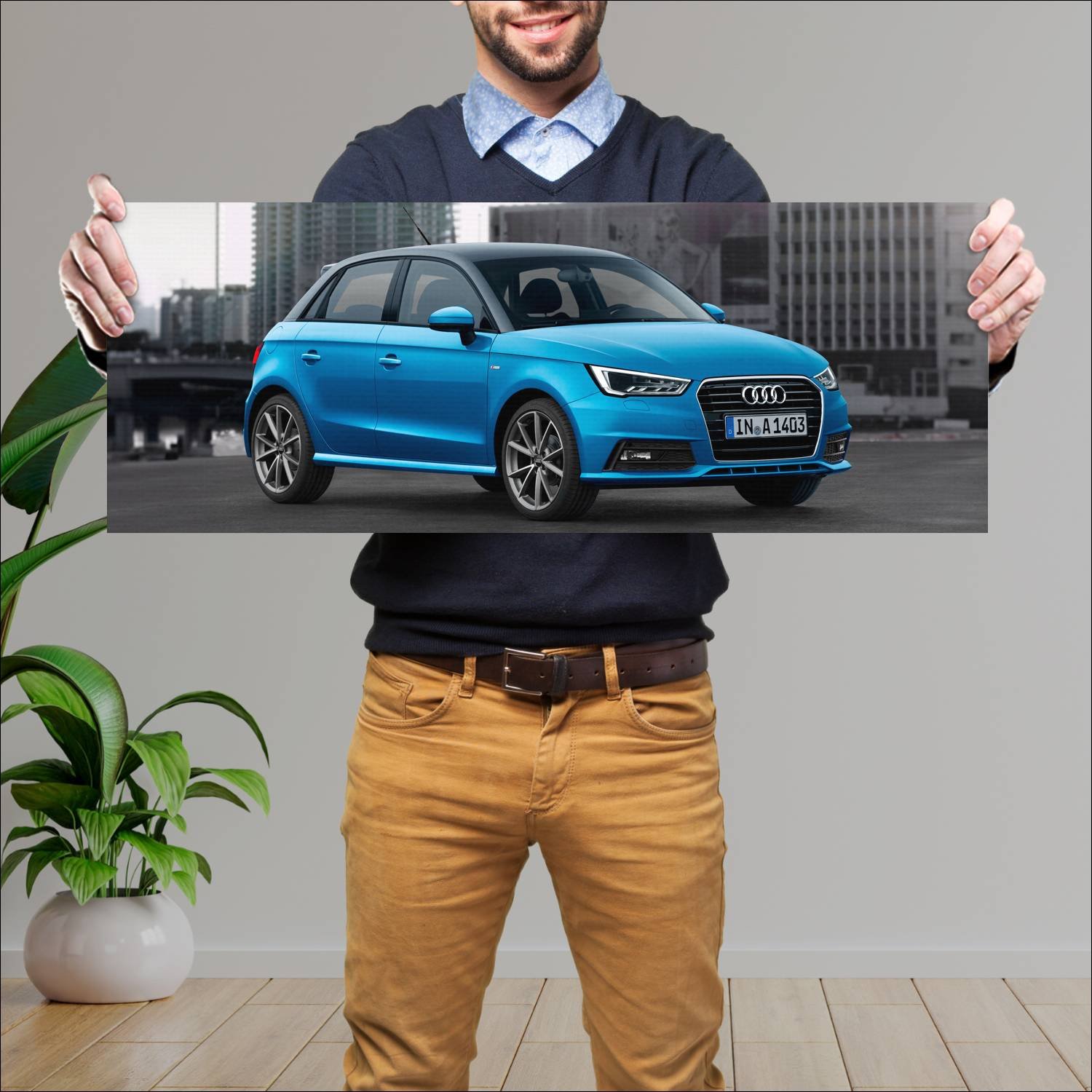 Cuadro grande 30x80cm 2014 audi a1 sportback s lin 878 Audi