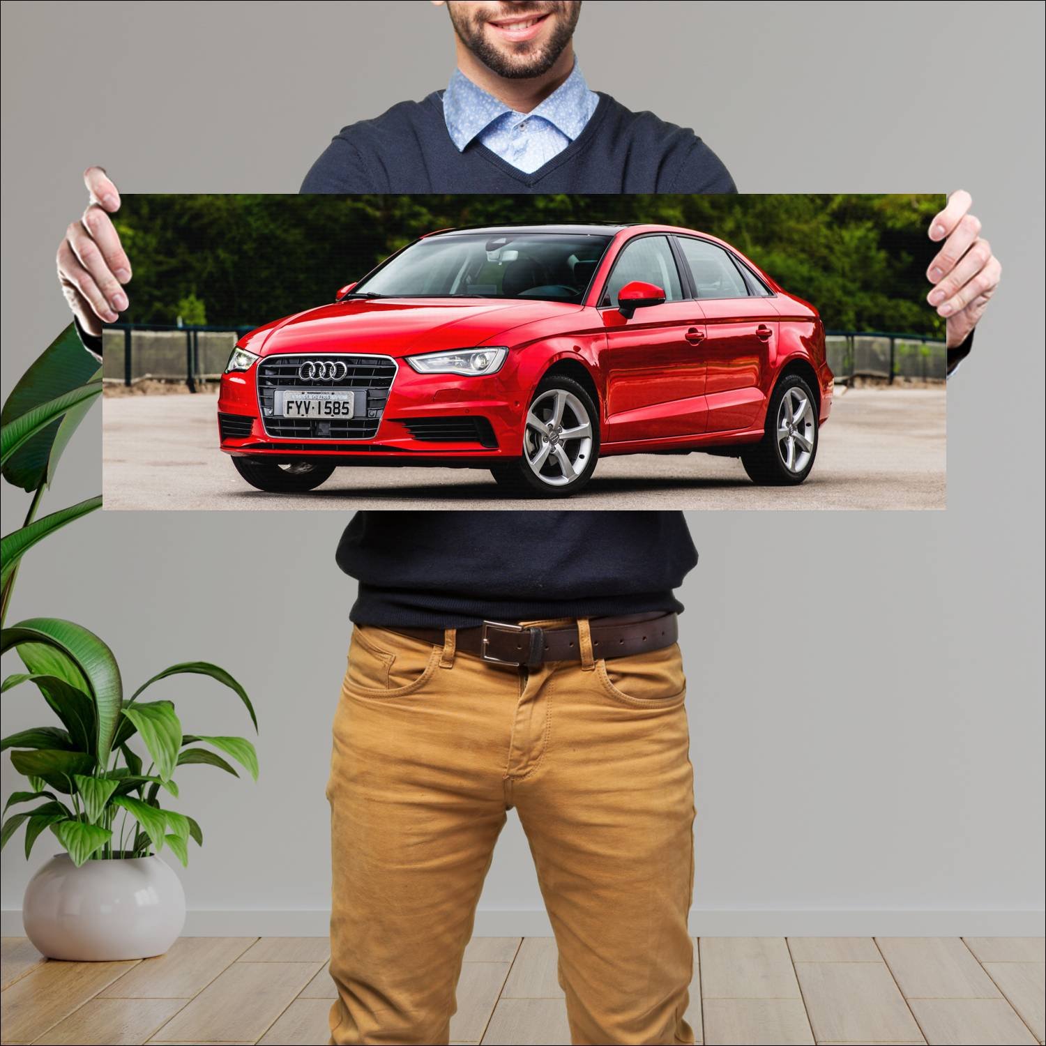 Cuadro grande 30x80cm 2014 audi a3 sedan br auto 887 Audi