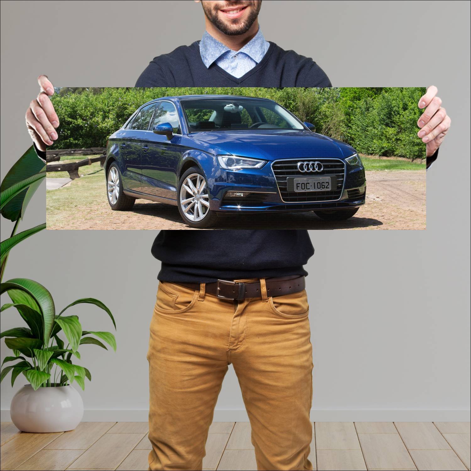 Cuadro grande 30x80cm 2014 audi a3 sedan br auto 888 Audi
