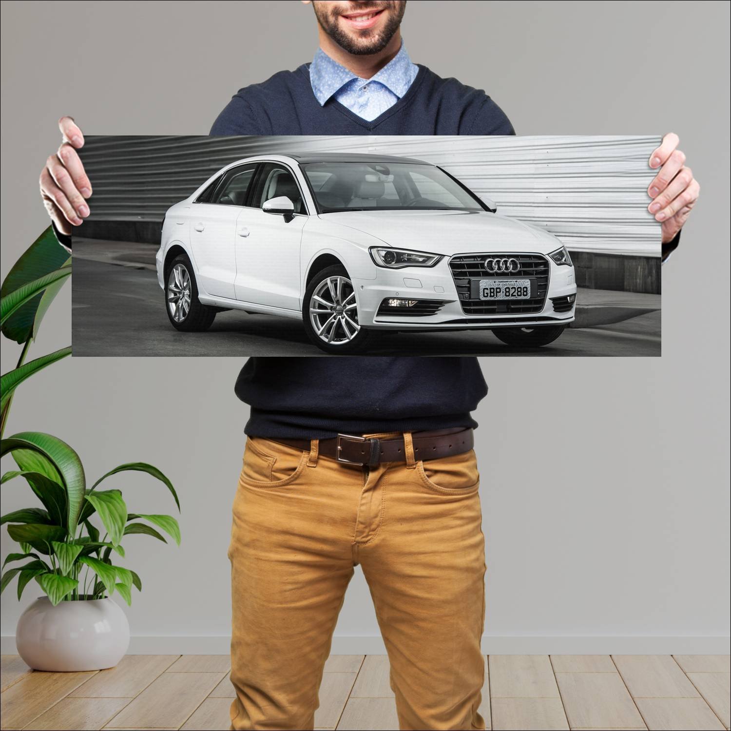 Cuadro grande 30x80cm 2014 audi a3 sedan br auto 889 Audi