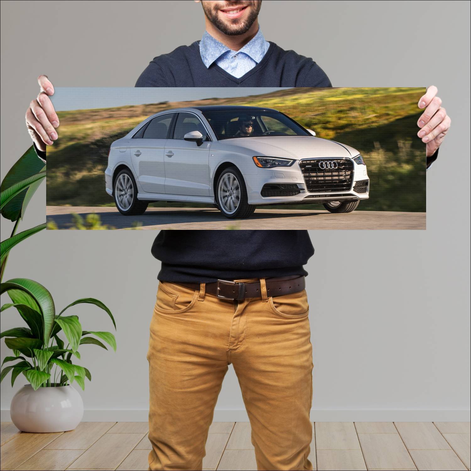 Cuadro grande 30x80cm 2014 audi a3 sedan s line us 890 Audi
