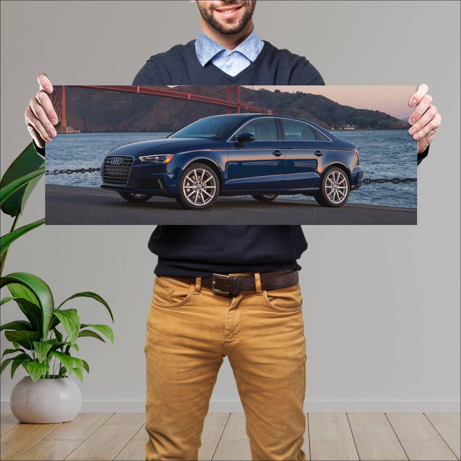 Cuadro grande 30x80cm 2014 audi a3 sedan us auto 891 Audi