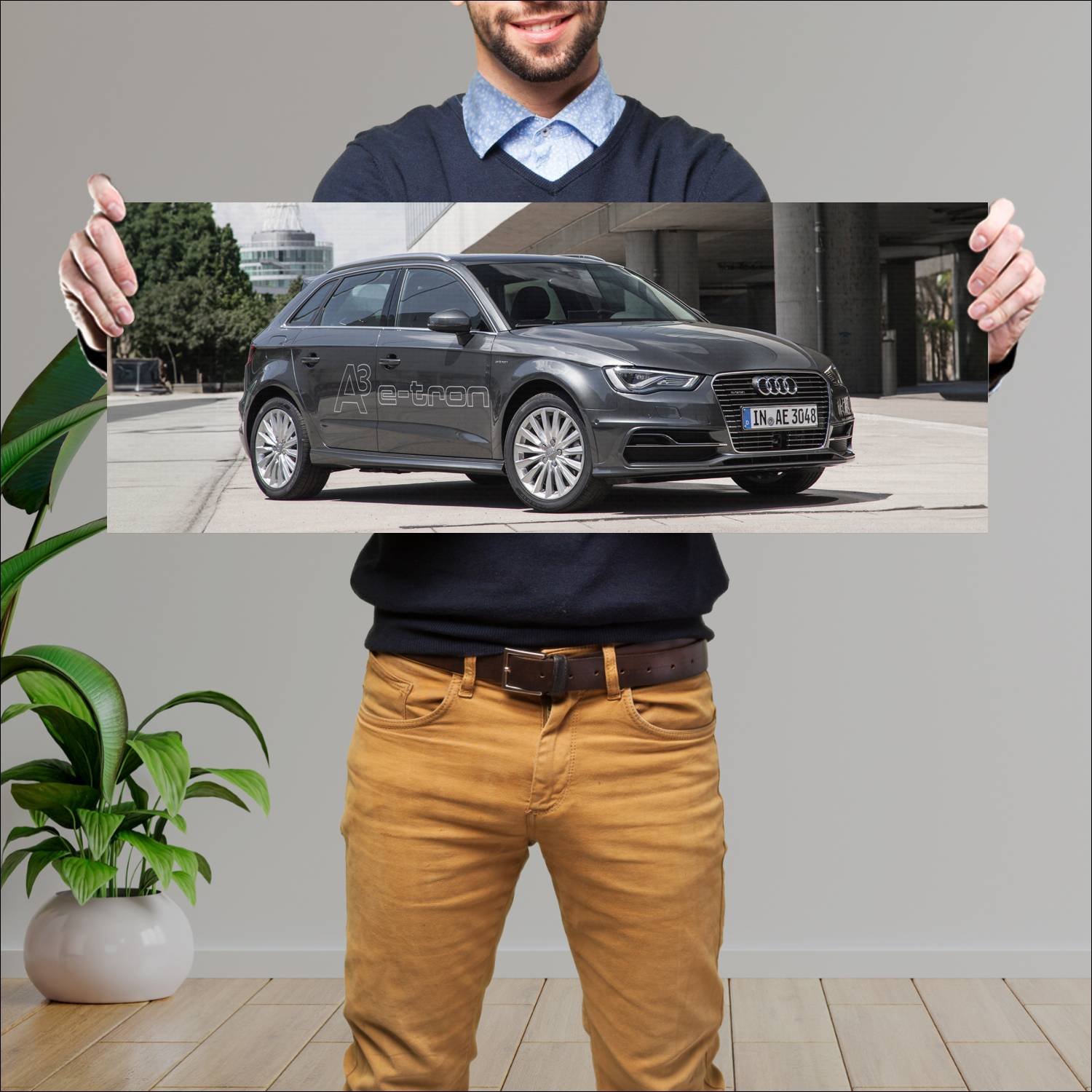 Cuadro grande 30x80cm 2014 audi a3 sportback e tro 893 Audi