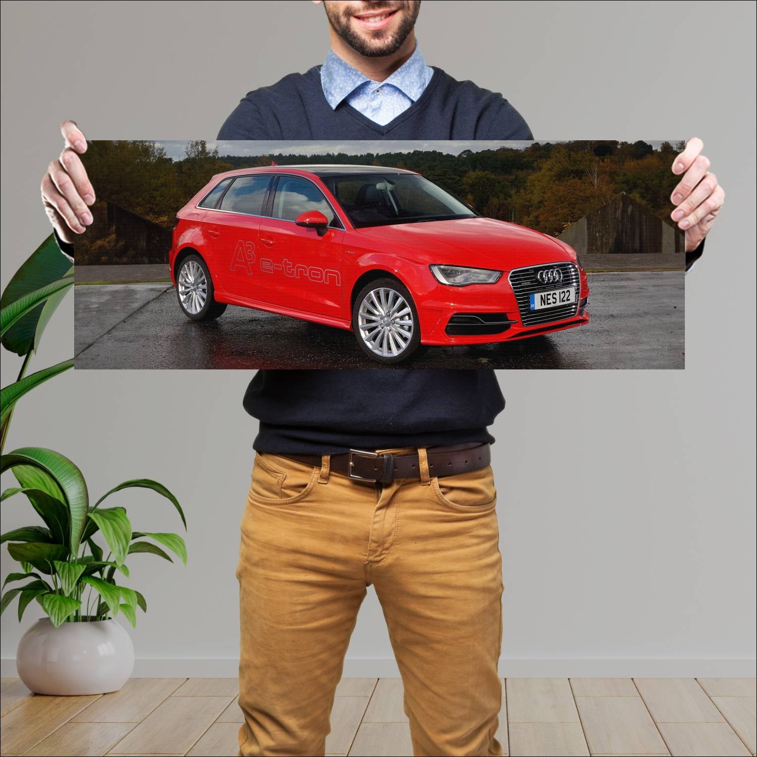 Cuadro grande 30x80cm 2014 audi a3 sportback e tro 894 Audi