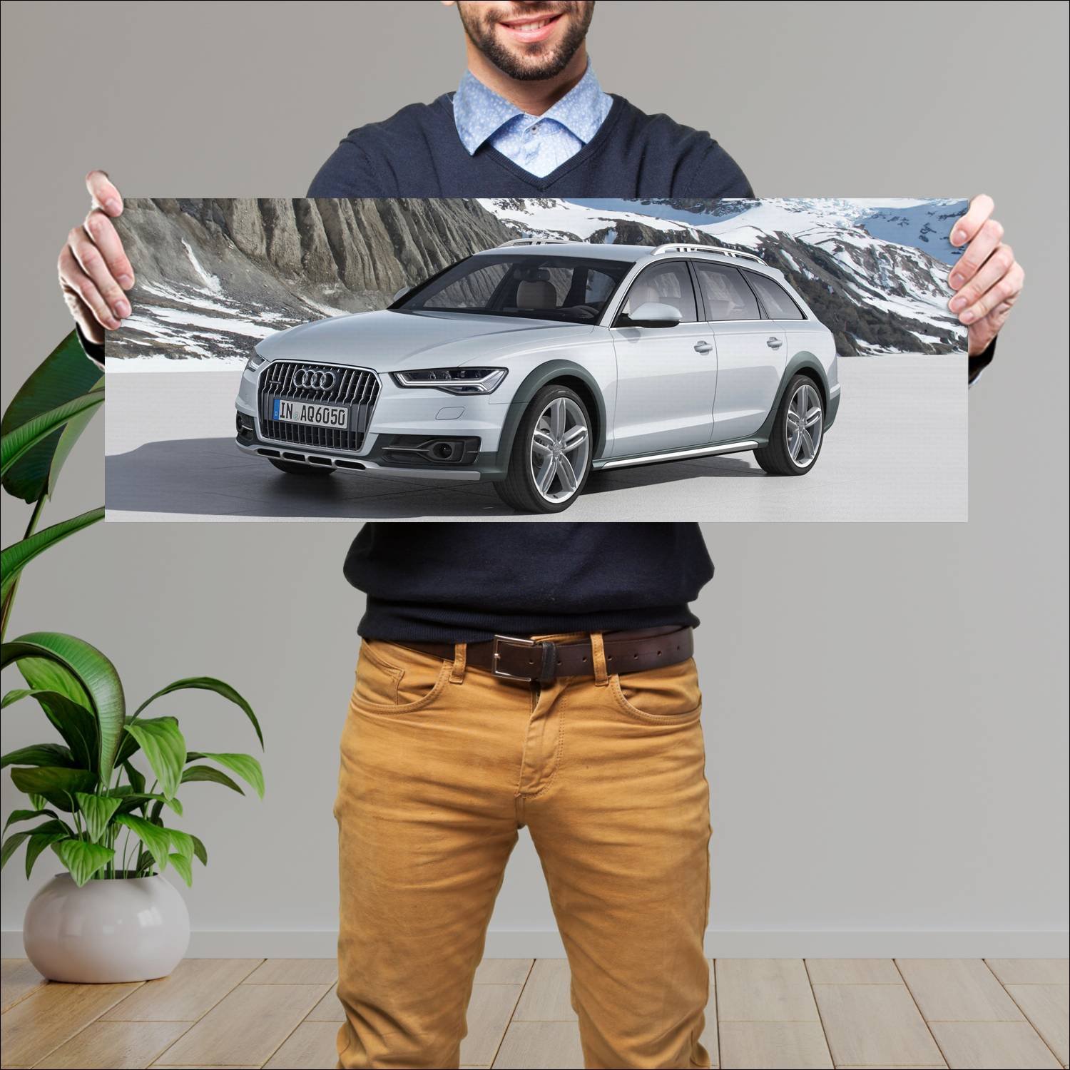 Cuadro grande 30x80cm 2014 audi a6 allroad auto 896 Audi