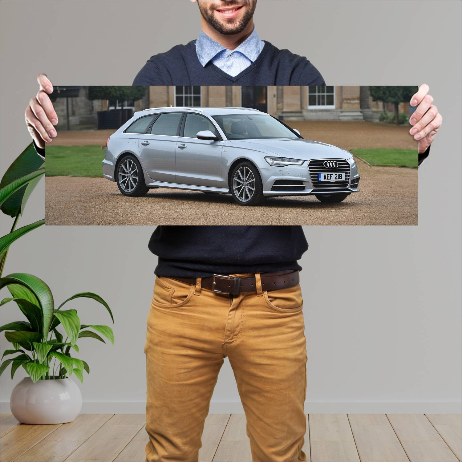Cuadro grande 30x80cm 2014 audi a6 avant s line uk 901 Audi
