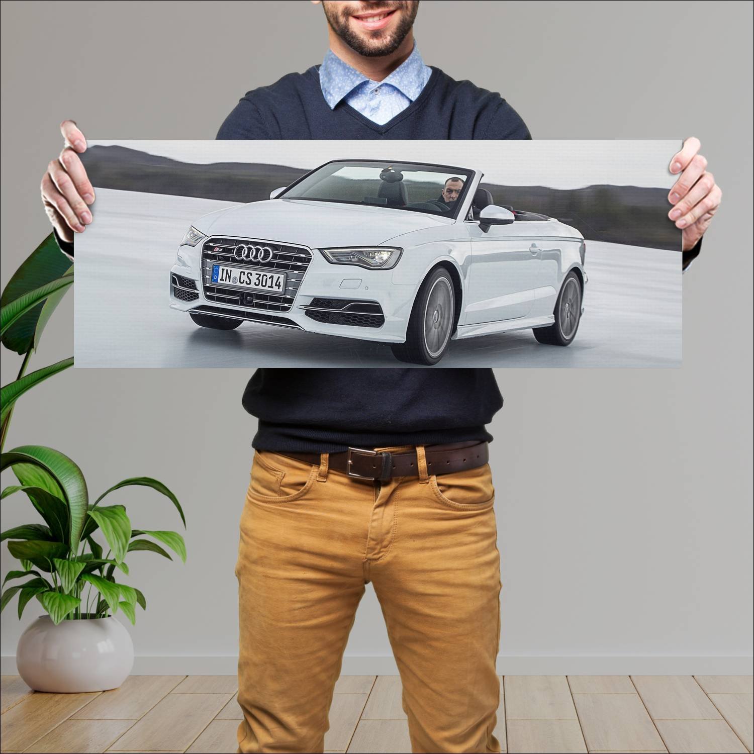 Cuadro grande 30x80cm 2014 audi s3 cabriolet auto 945 Audi