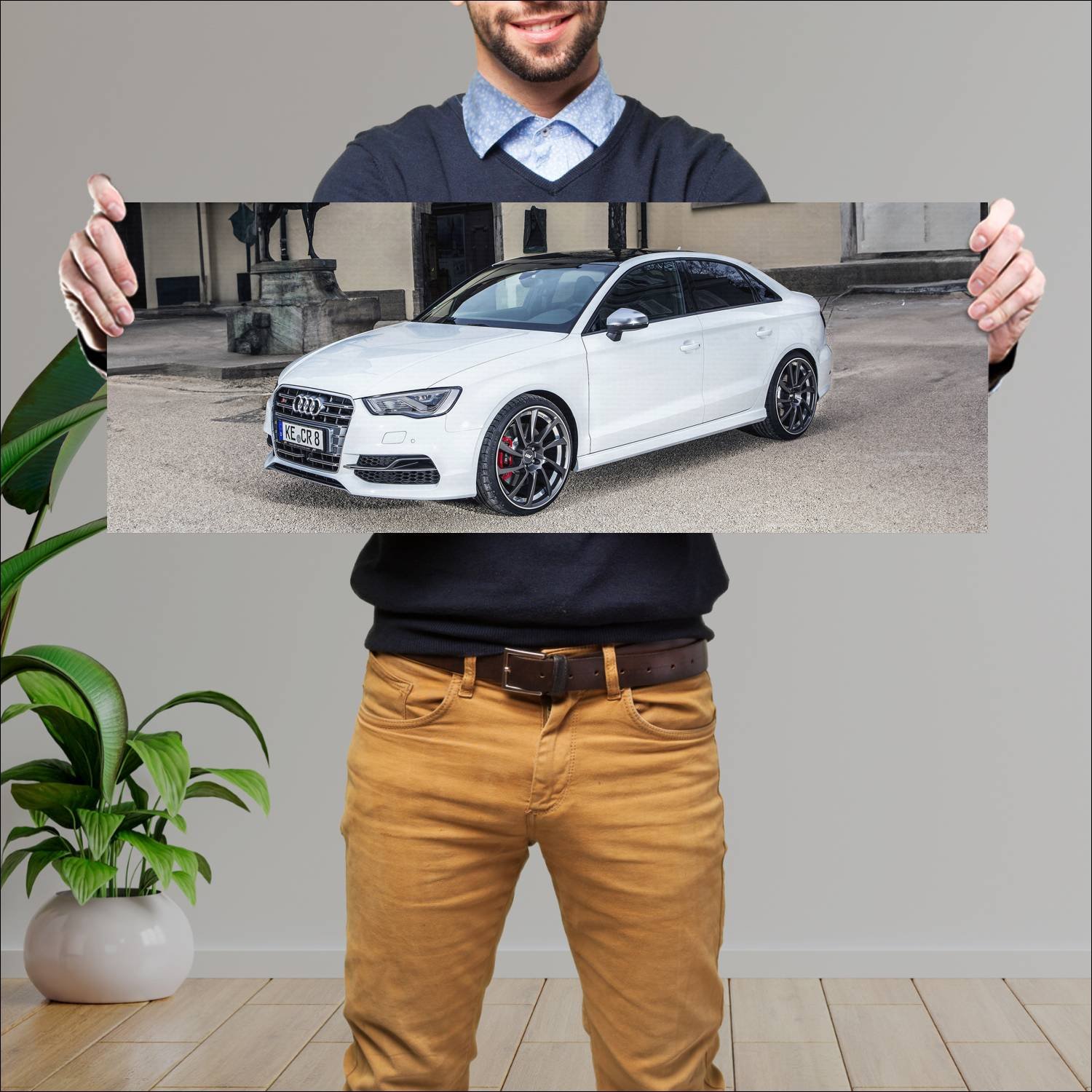 Cuadro grande 30x80cm 2014 audi s3 sedan by abt 11 950 Audi