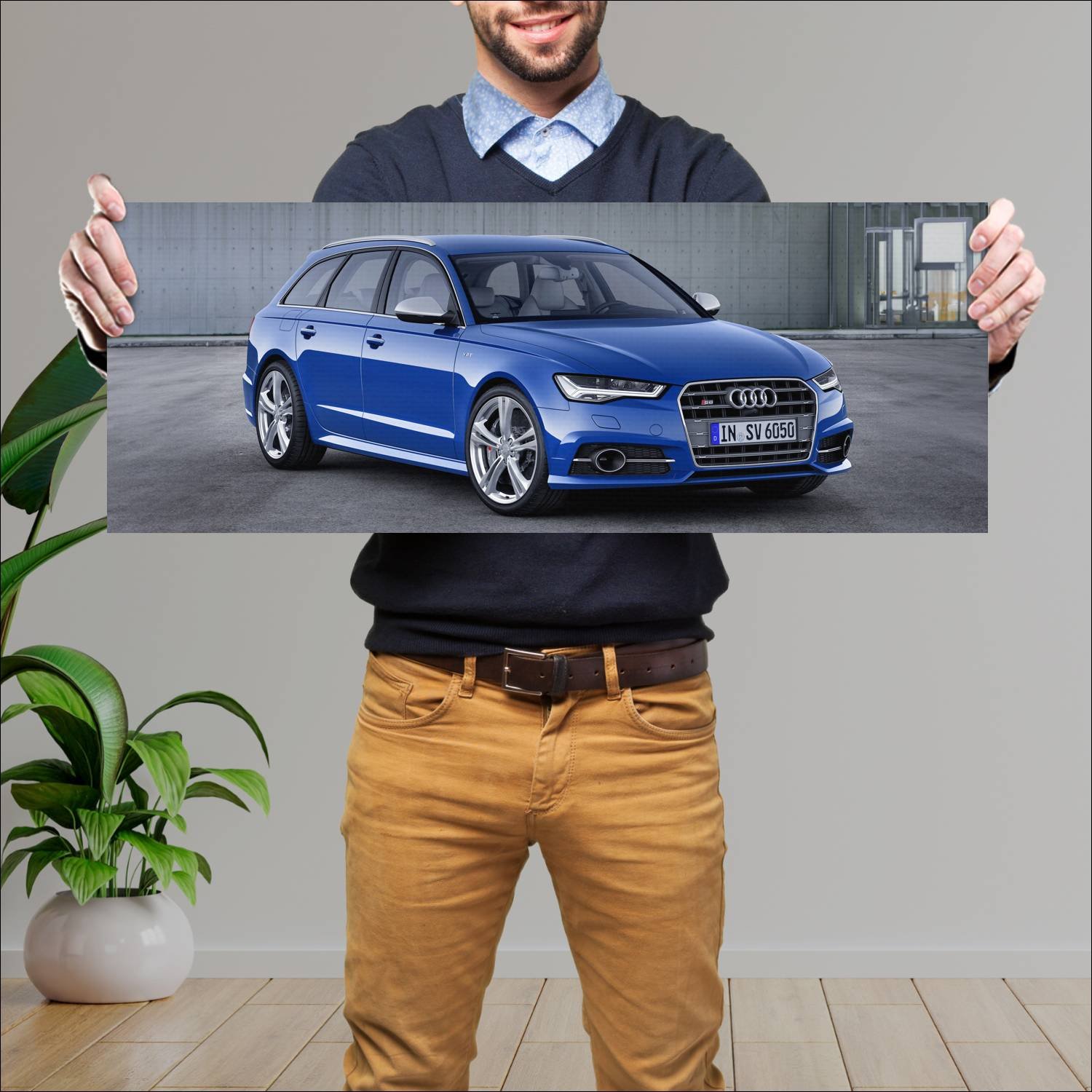 Cuadro grande 30x80cm 2014 audi s6 avant auto 953 Audi