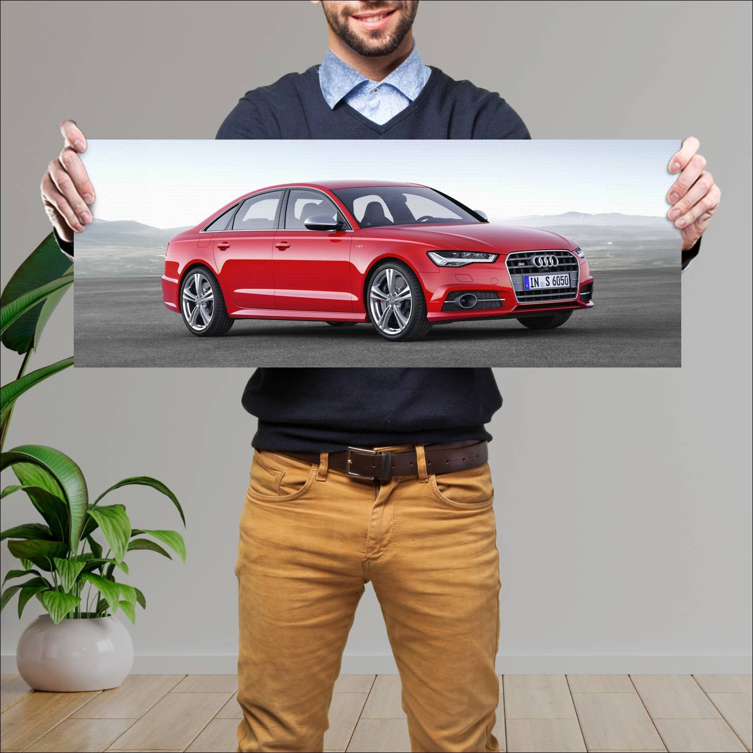 Cuadro grande 30x80cm 2014 audi s6 sedan auto 954 Audi