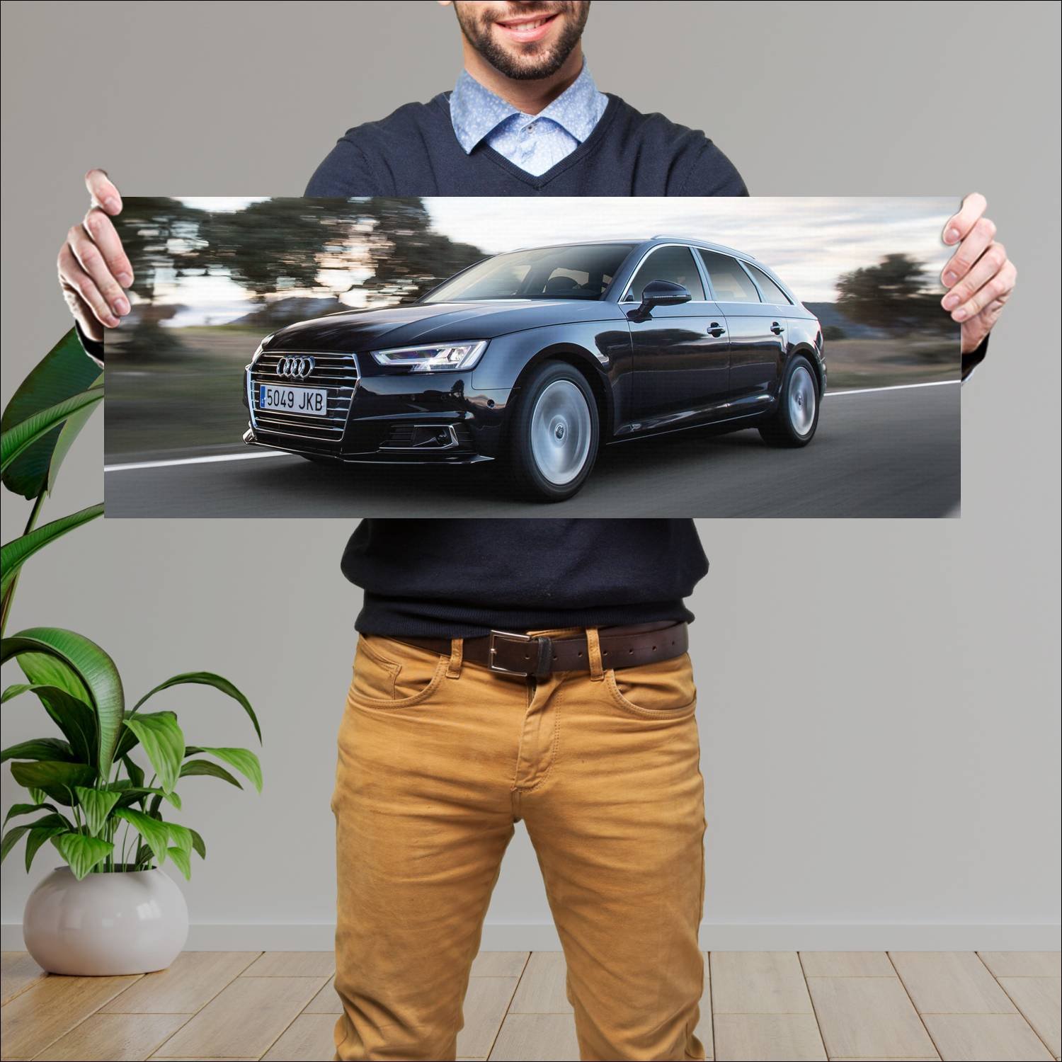Cuadro grande 30x80cm 2015 audi a4 avant auto 990 Audi