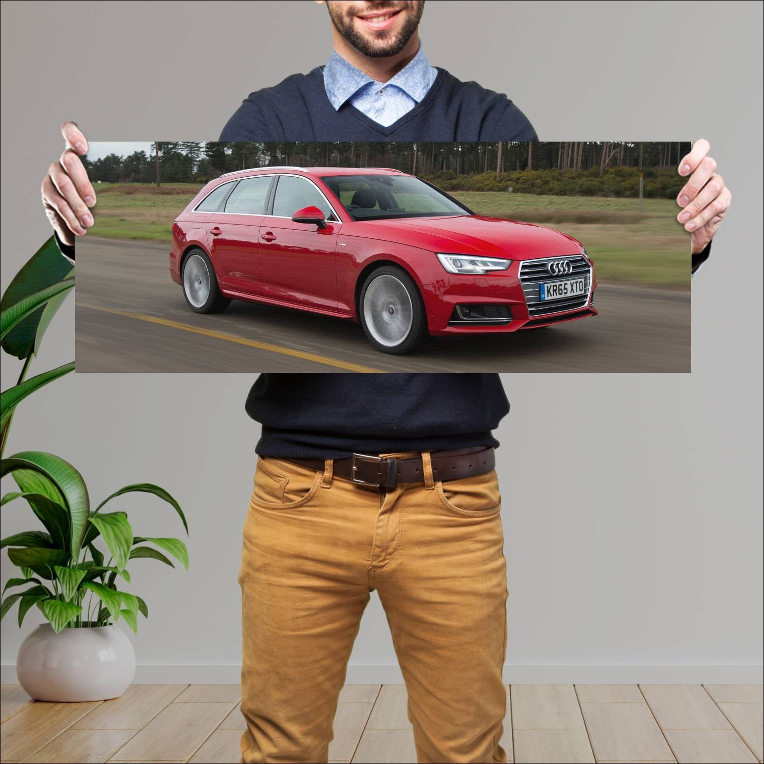 Cuadro grande 30x80cm 2015 audi a4 avant s line uk 993 Audi