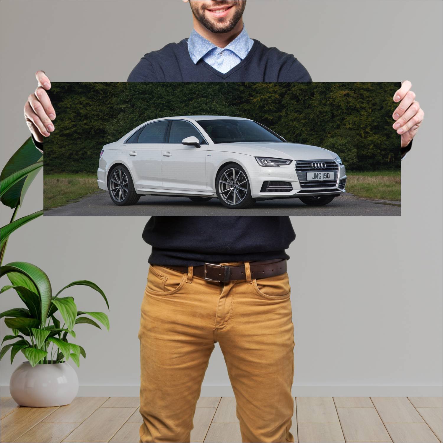 Cuadro grande 30x80cm 2015 audi a4 saloon s line u 996 Audi