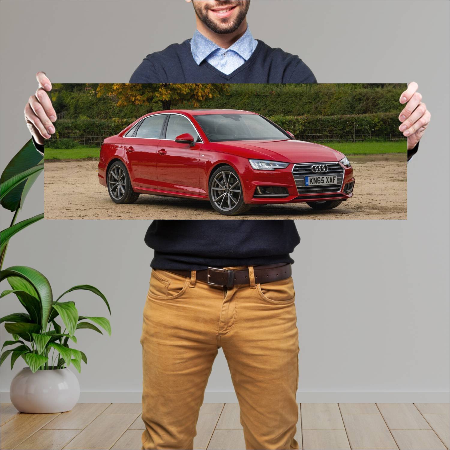 Cuadro grande 30x80cm 2015 audi a4 saloon s line u 997 Audi