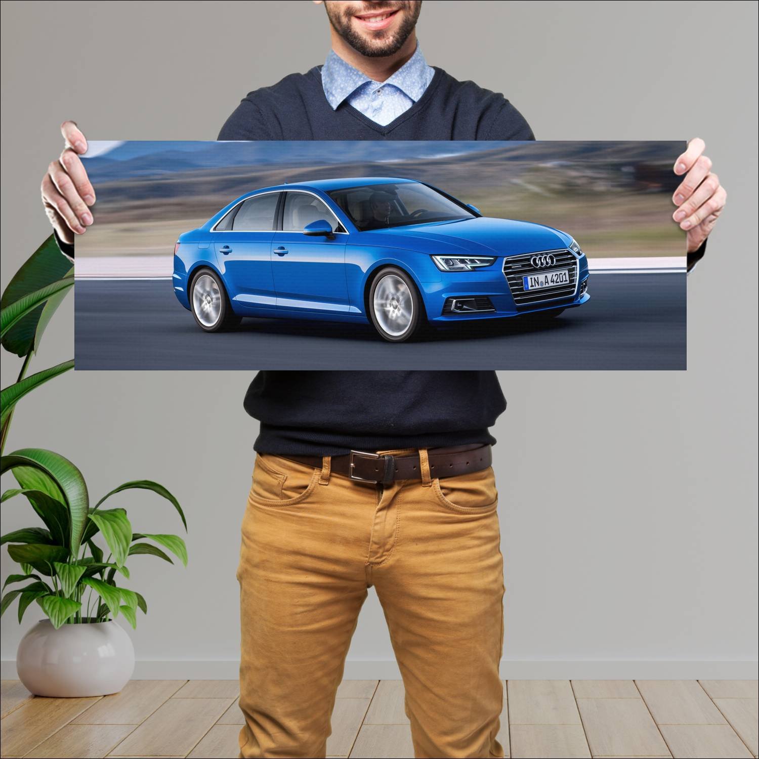 Cuadro grande 30x80cm 2015 audi a4 sedan auto 999 Audi