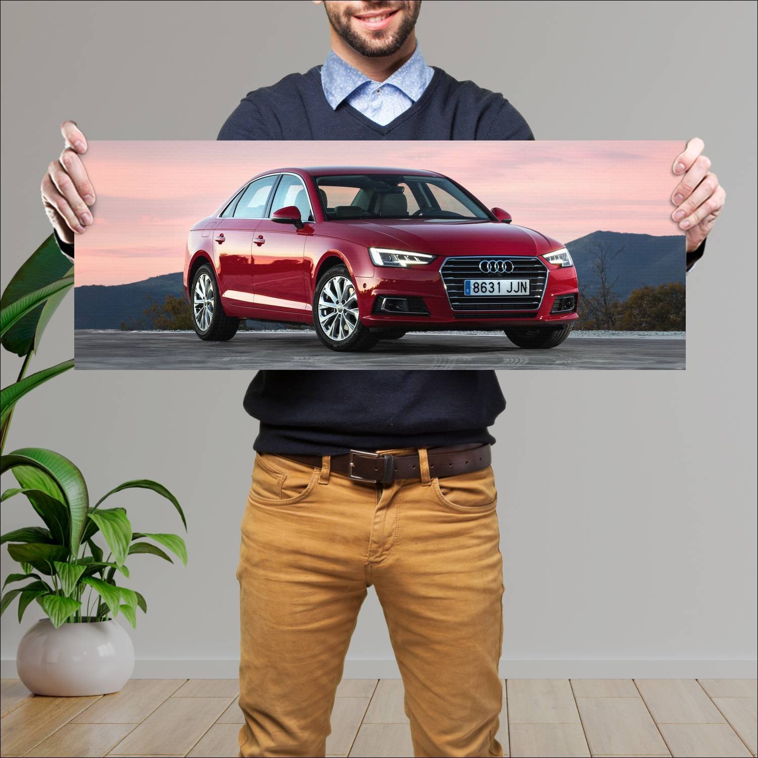 Cuadro grande 30x80cm 2015 audi a4 sedan auto 1 Audi
