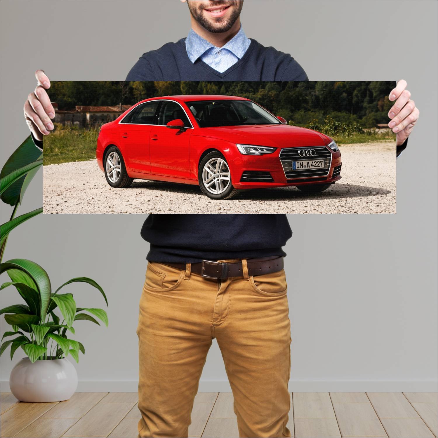Cuadro grande 30x80cm 2015 audi a4 sedan auto 2 Audi
