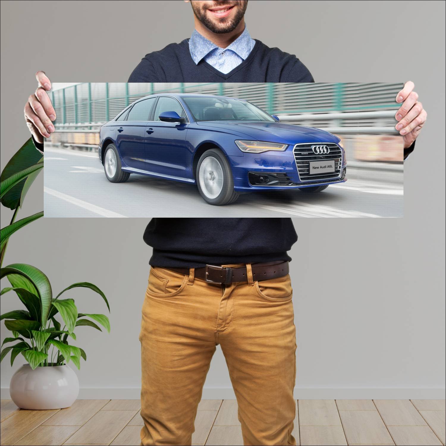 Cuadro grande 30x80cm 2015 audi a6 l sedan cn 5882 7 Audi