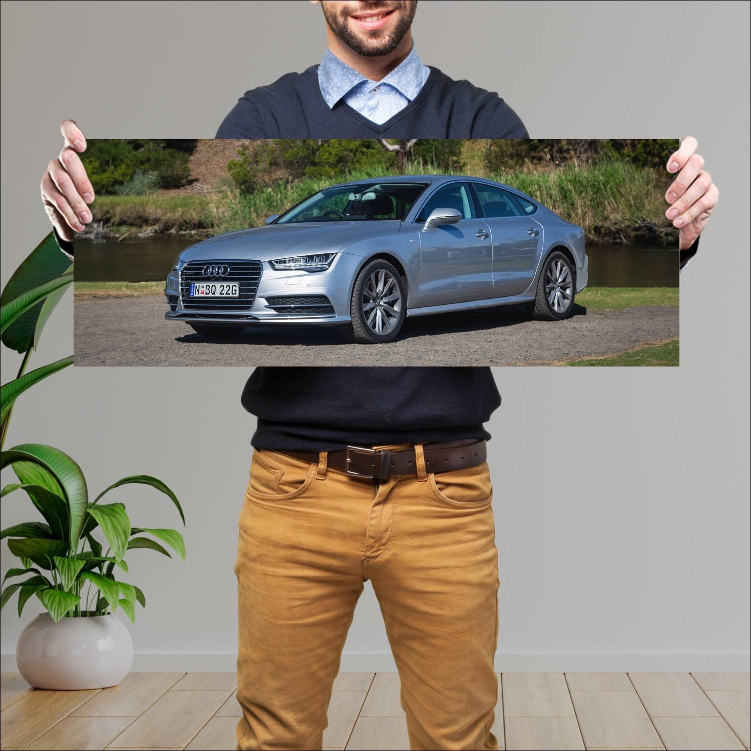 Cuadro grande 30x80cm 2015 audi a7 sportback s lin 14 Audi