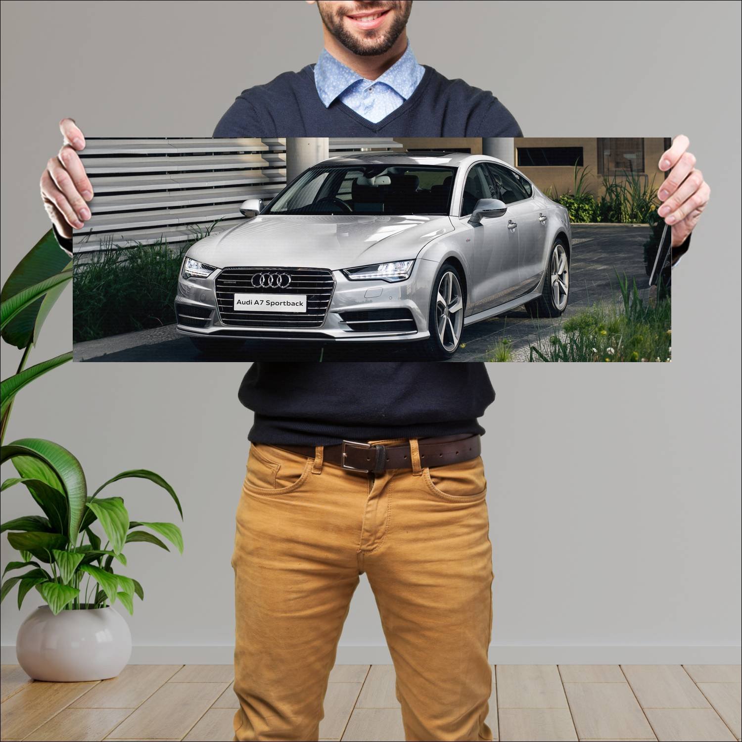 Cuadro grande 30x80cm 2015 audi a7 sportback s lin 17 Audi