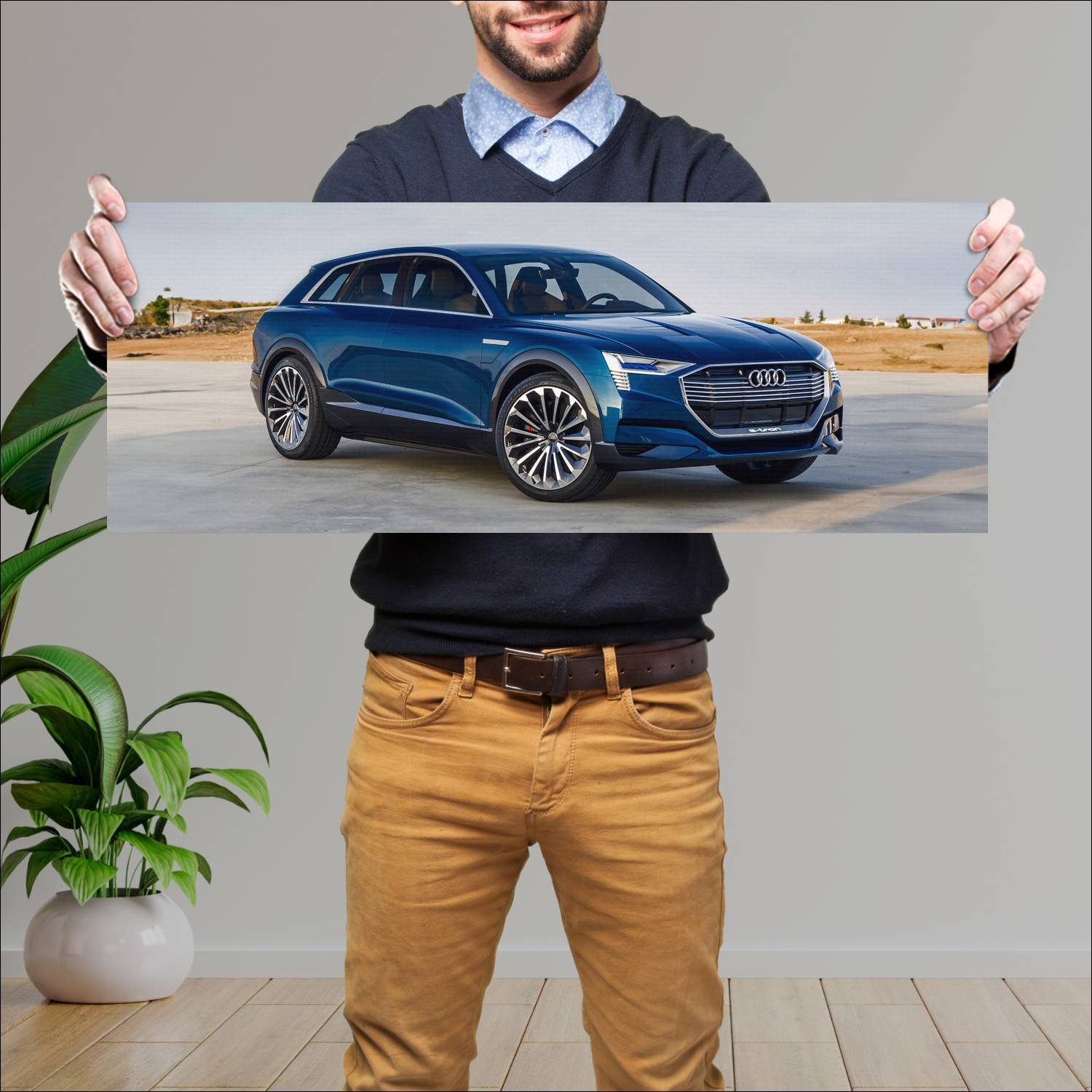 Cuadro grande 30x80cm 2015 audi e tron quattro con 21 Audi