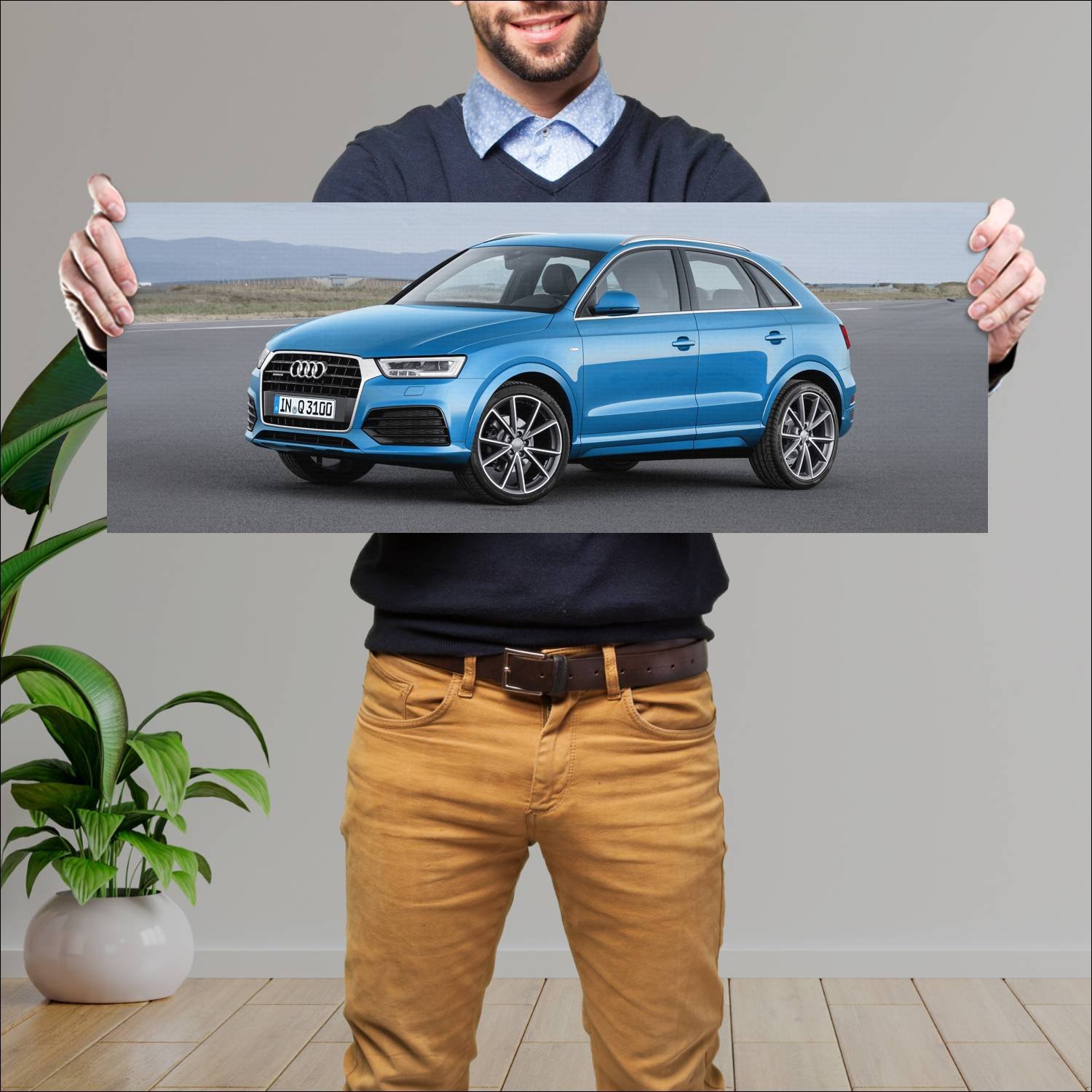 Cuadro grande 30x80cm 2015 audi q3 s line auto 30 Audi