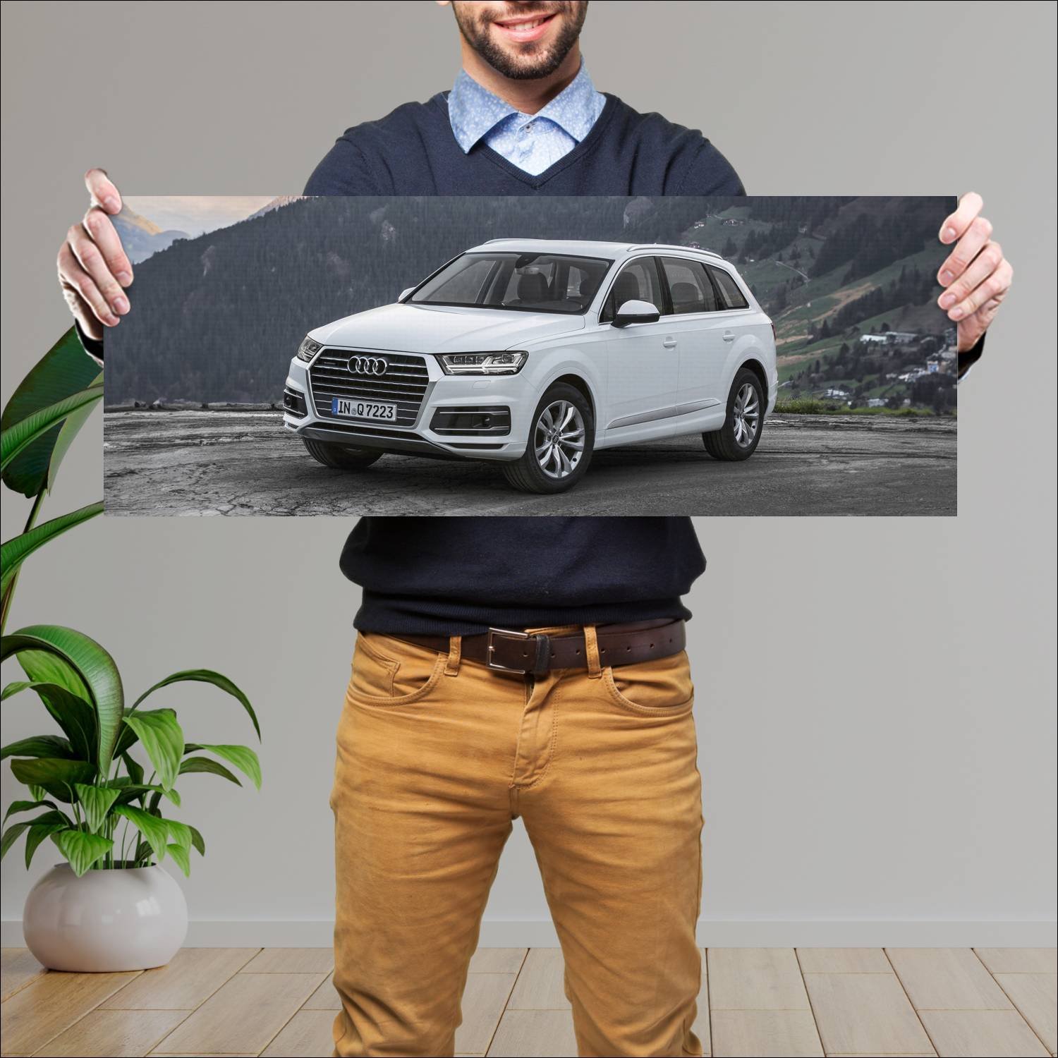 Cuadro grande 30x80cm 2015 audi q7 auto 35 Audi