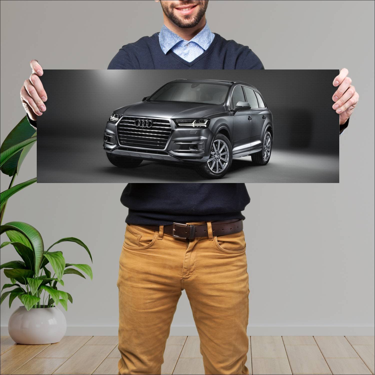 Cuadro grande 30x80cm 2015 audi q7 auto 36 Audi