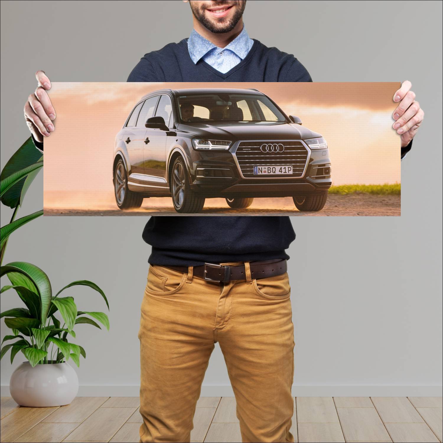 Cuadro grande 30x80cm 2015 audi q7 au auto 37 Audi
