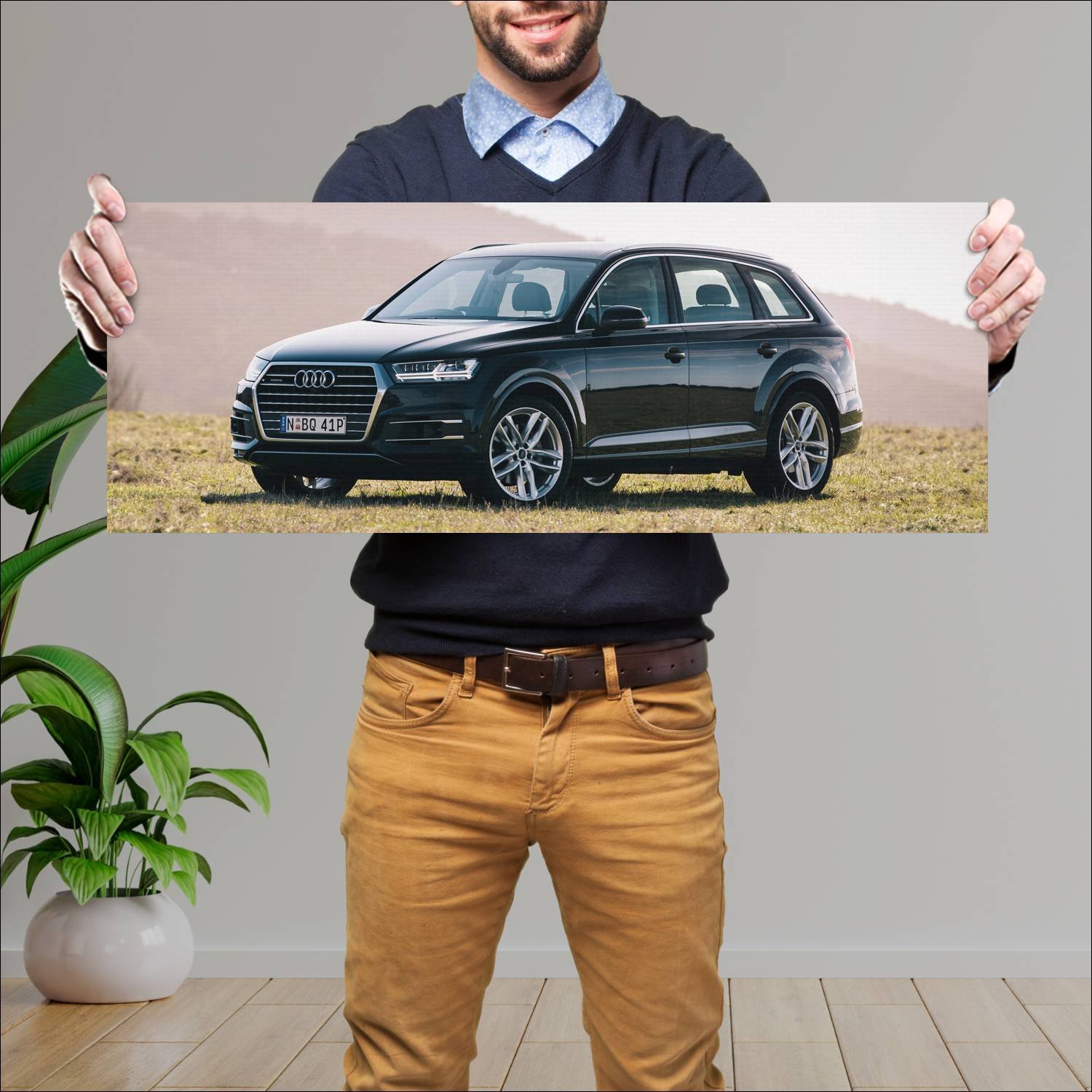 Cuadro grande 30x80cm 2015 audi q7 au auto 38 Audi