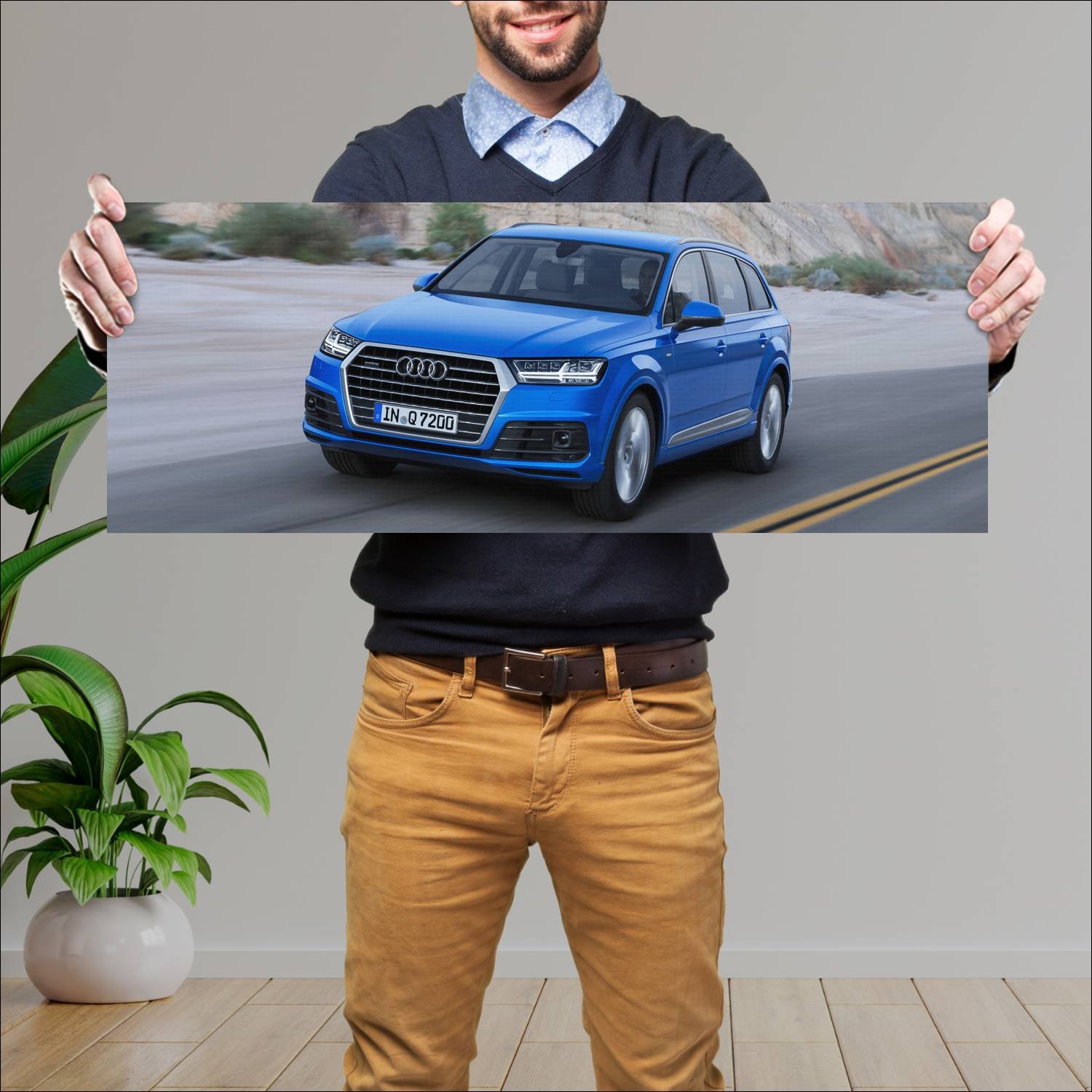 Cuadro grande 30x80cm 2015 audi q7 s line auto 40 Audi