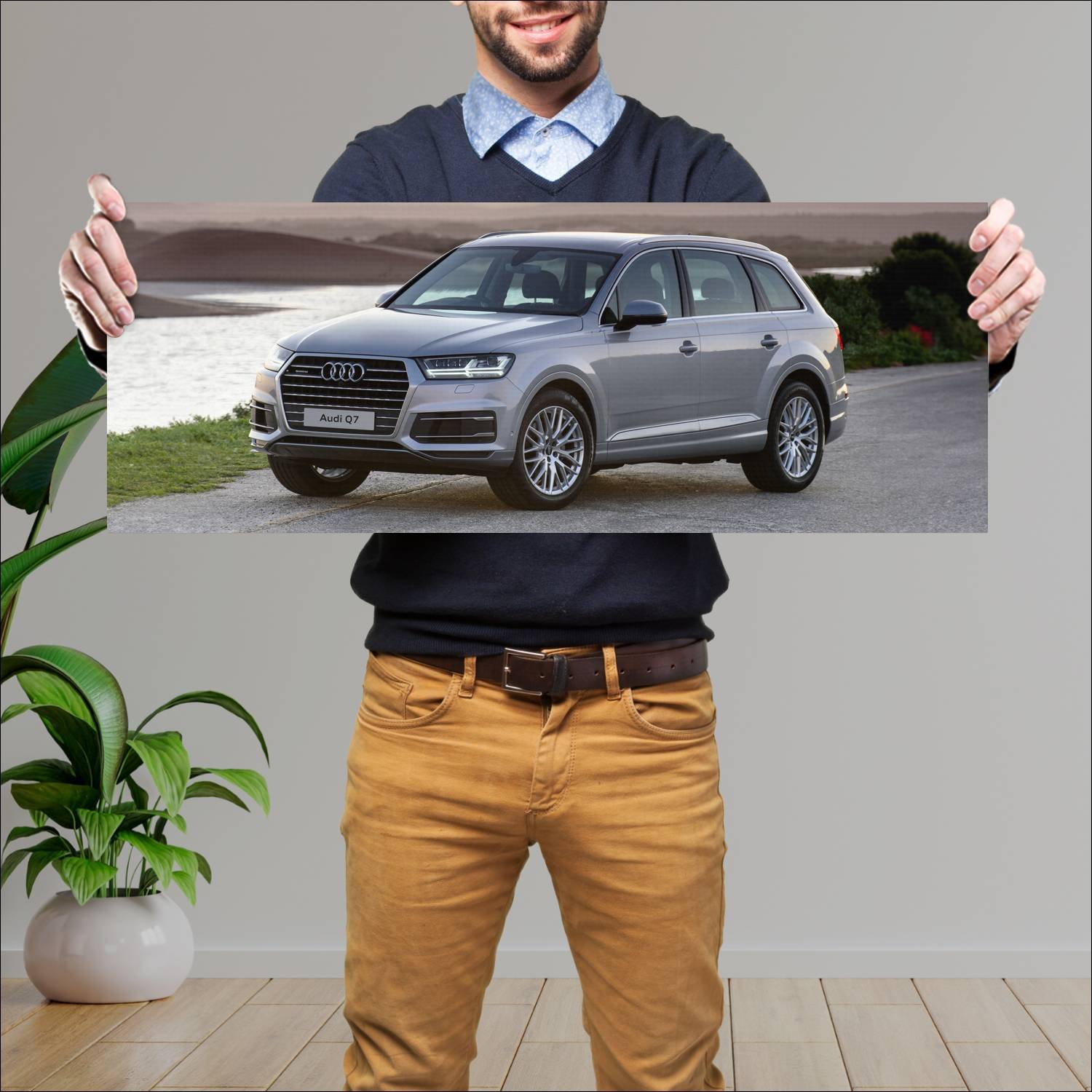 Cuadro grande 30x80cm 2015 audi q7 za auto 44 Audi