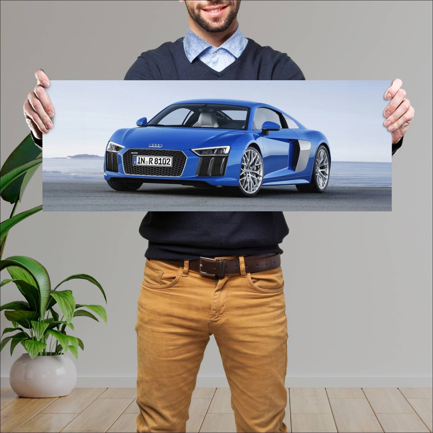 Cuadro grande 30x80cm 2015 audi r8 coupe auto 48 Audi