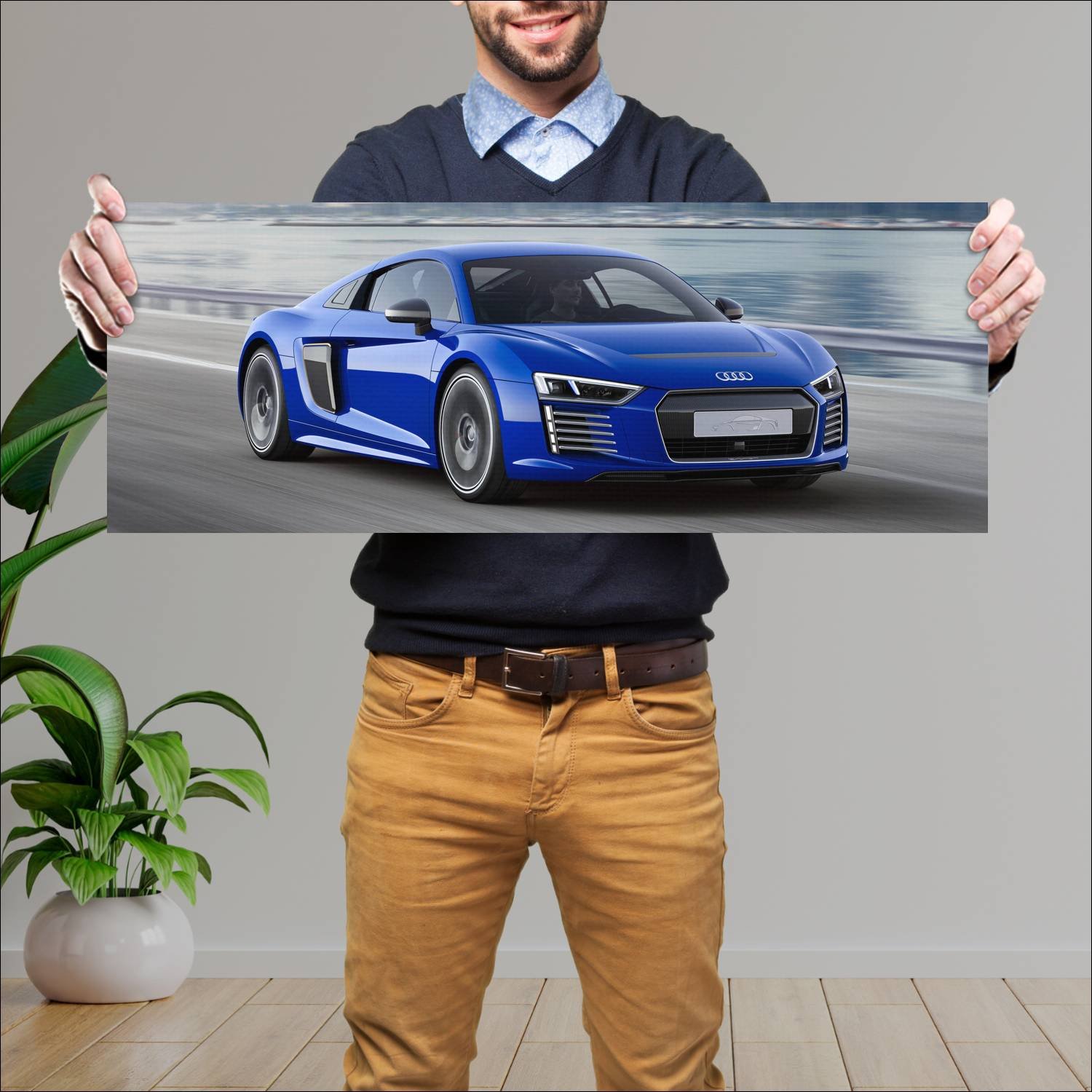 Cuadro grande 30x80cm 2015 audi r8 coupe e tron pi 49 Audi
