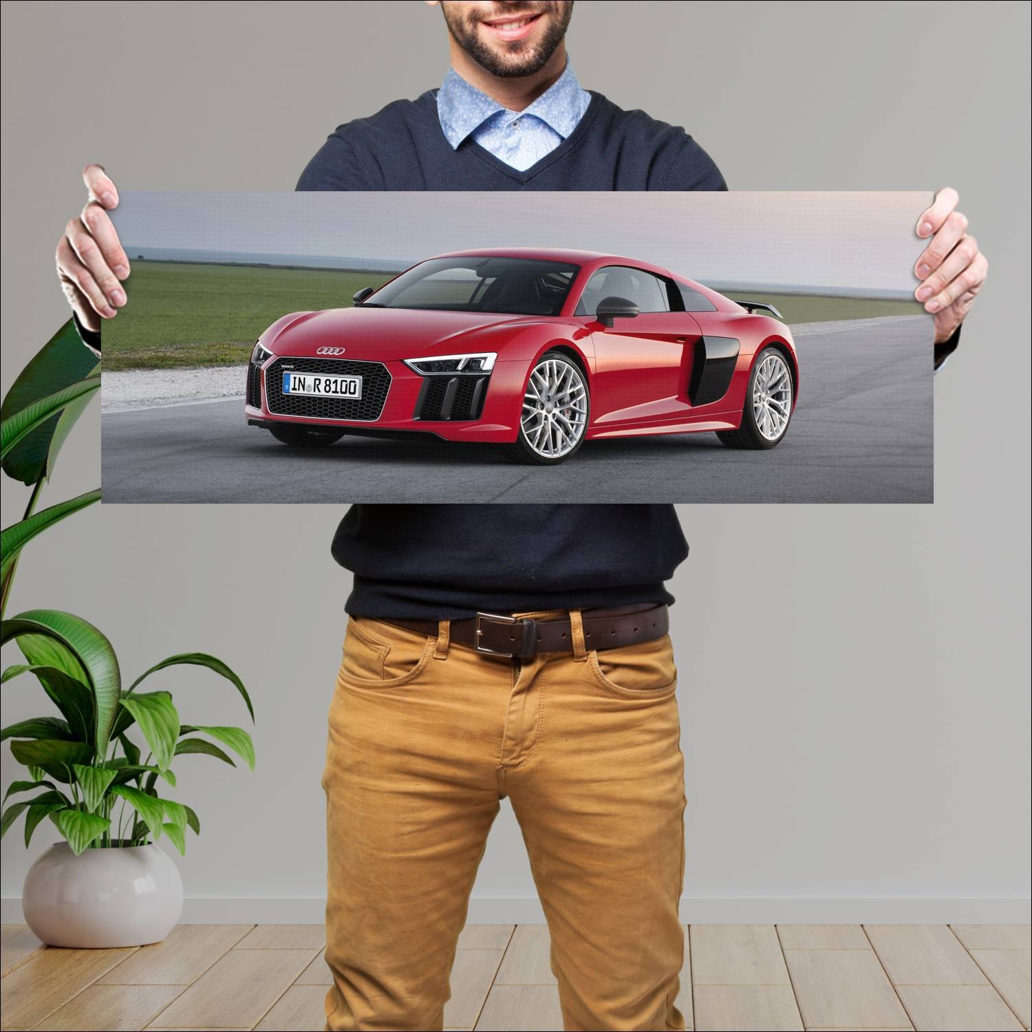 Cuadro grande 30x80cm 2015 audi r8 coupe plus 1928 50 Audi