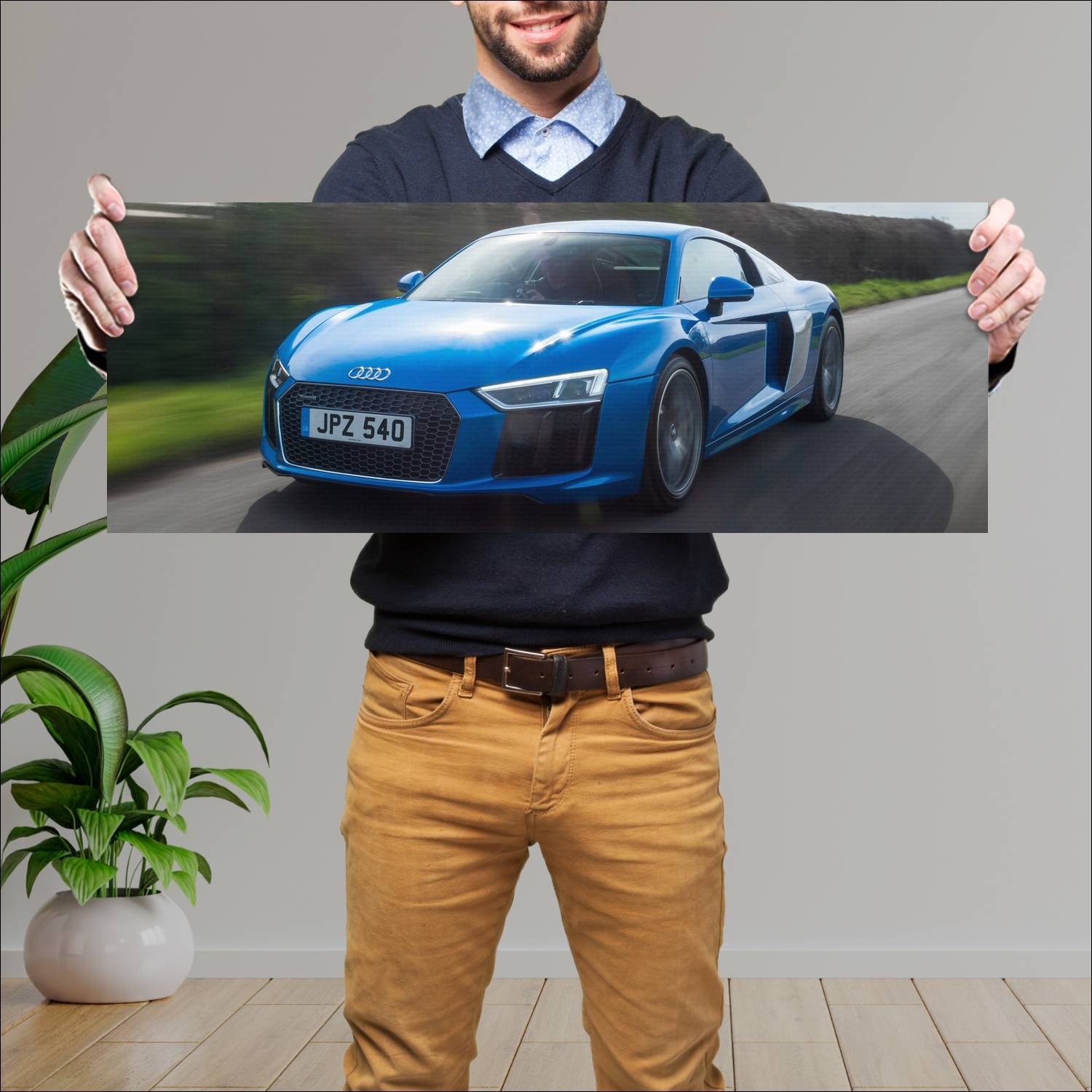 Cuadro grande 30x80cm 2015 audi r8 coupe uk auto 53 Audi