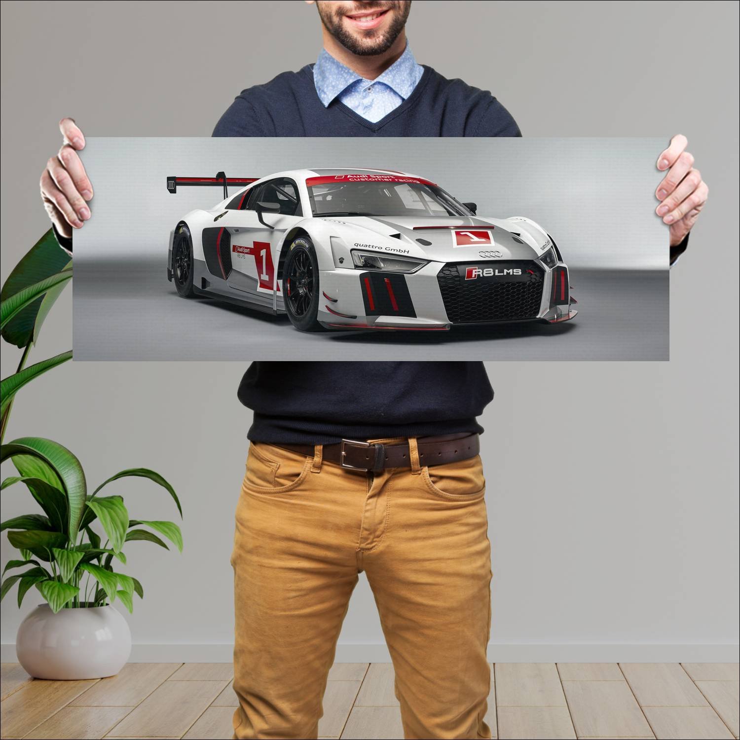Cuadro grande 30x80cm 2015 audi r8 lms auto 54 Audi