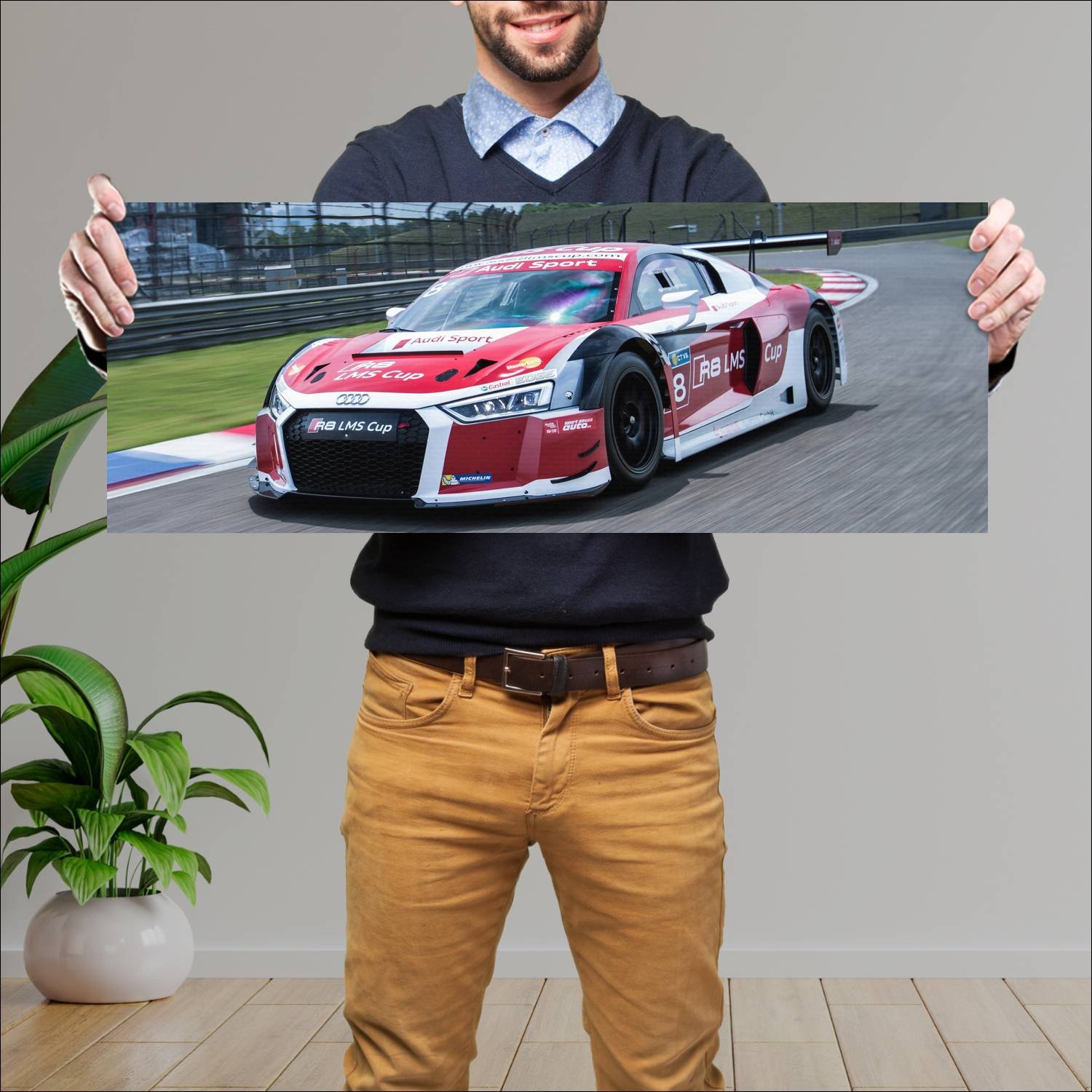 Cuadro grande 30x80cm 2015 audi r8 lms auto 55 Audi