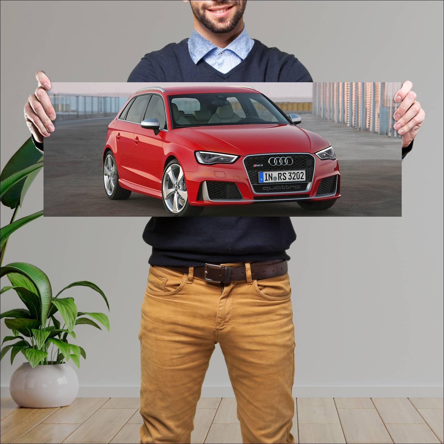 Cuadro grande 30x80cm 2015 audi rs 3 sportback 859 56 Audi