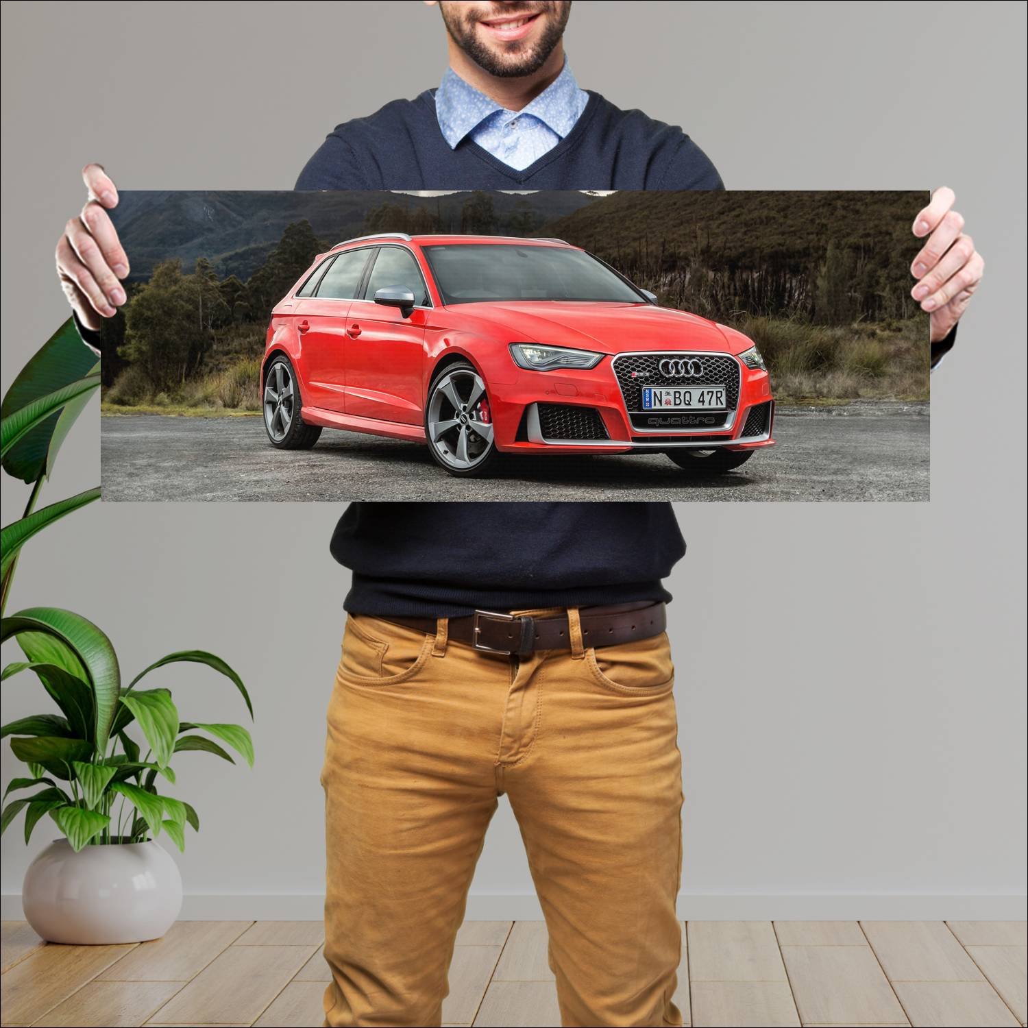 Cuadro grande 30x80cm 2015 audi rs 3 sportback au 57 Audi
