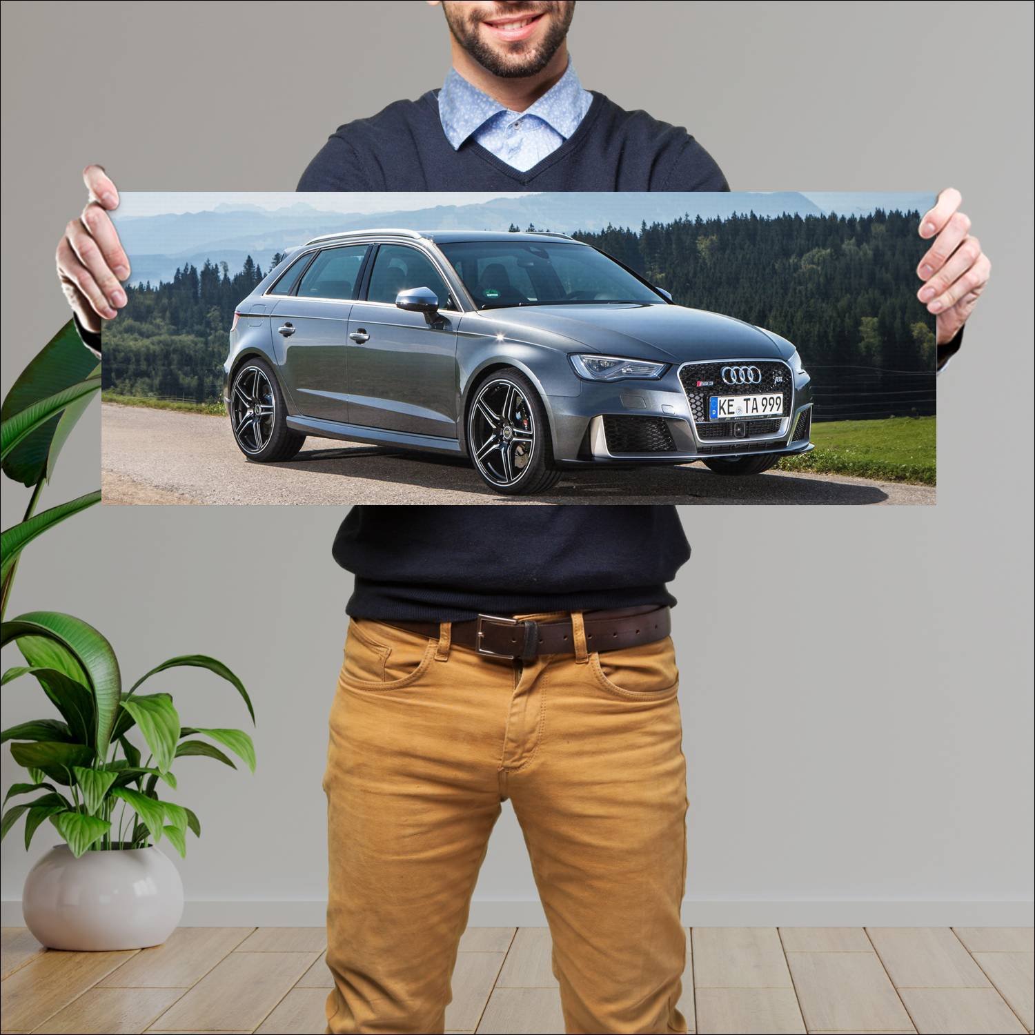 Cuadro grande 30x80cm 2015 audi rs 3 sportback by 58 Audi