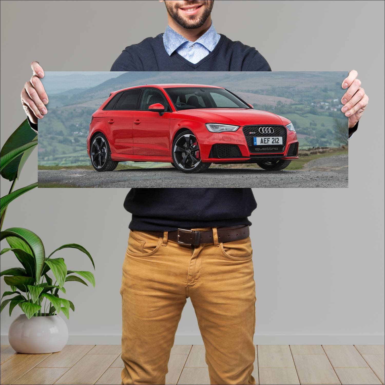 Cuadro grande 30x80cm 2015 audi rs 3 sportback uk 60 Audi