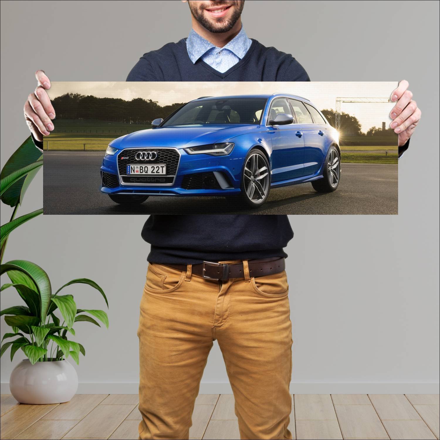 Cuadro grande 30x80cm 2015 audi rs 6 avant au 8639 64 Audi