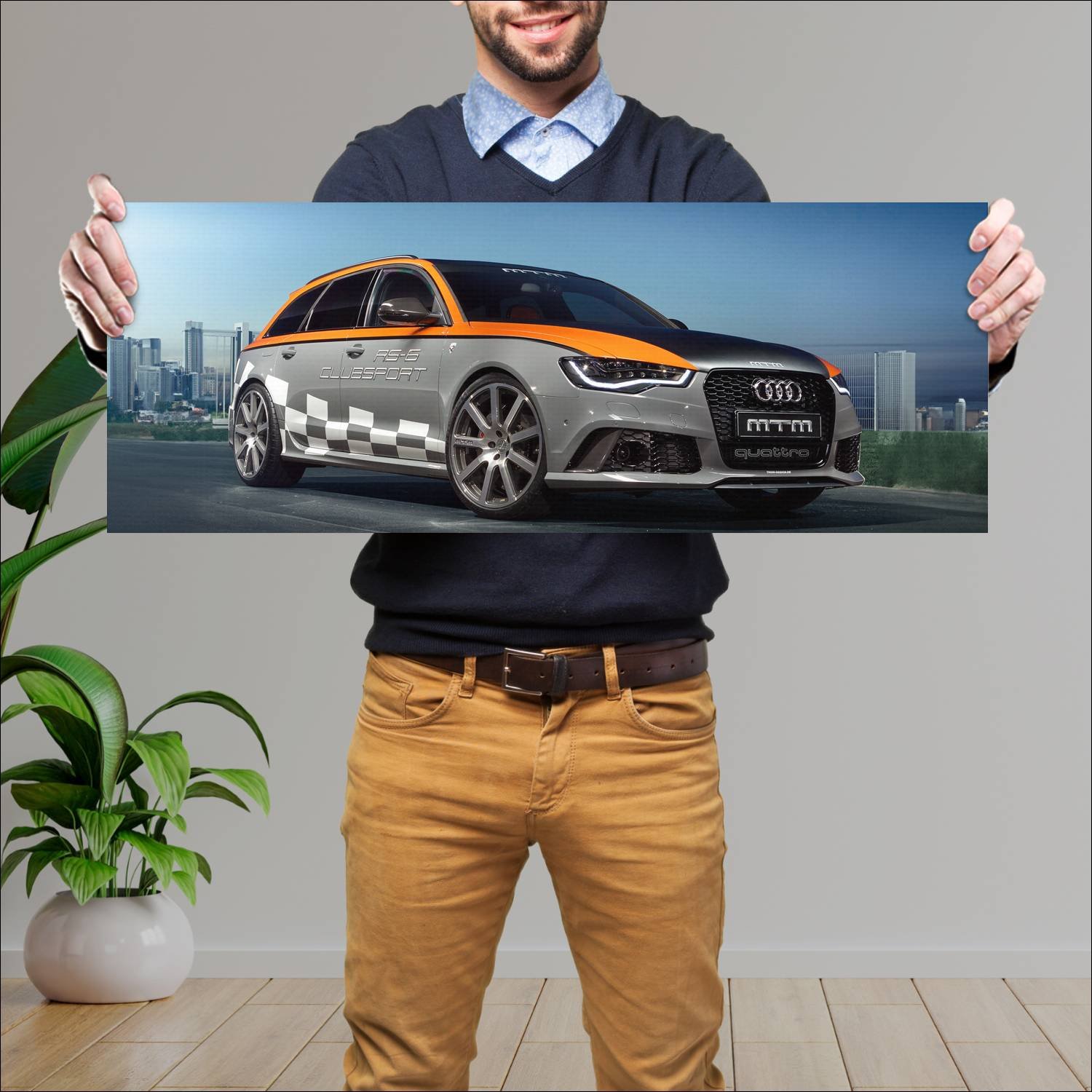 Cuadro grande 30x80cm 2015 audi rs 6 avant clubspo 65 Audi